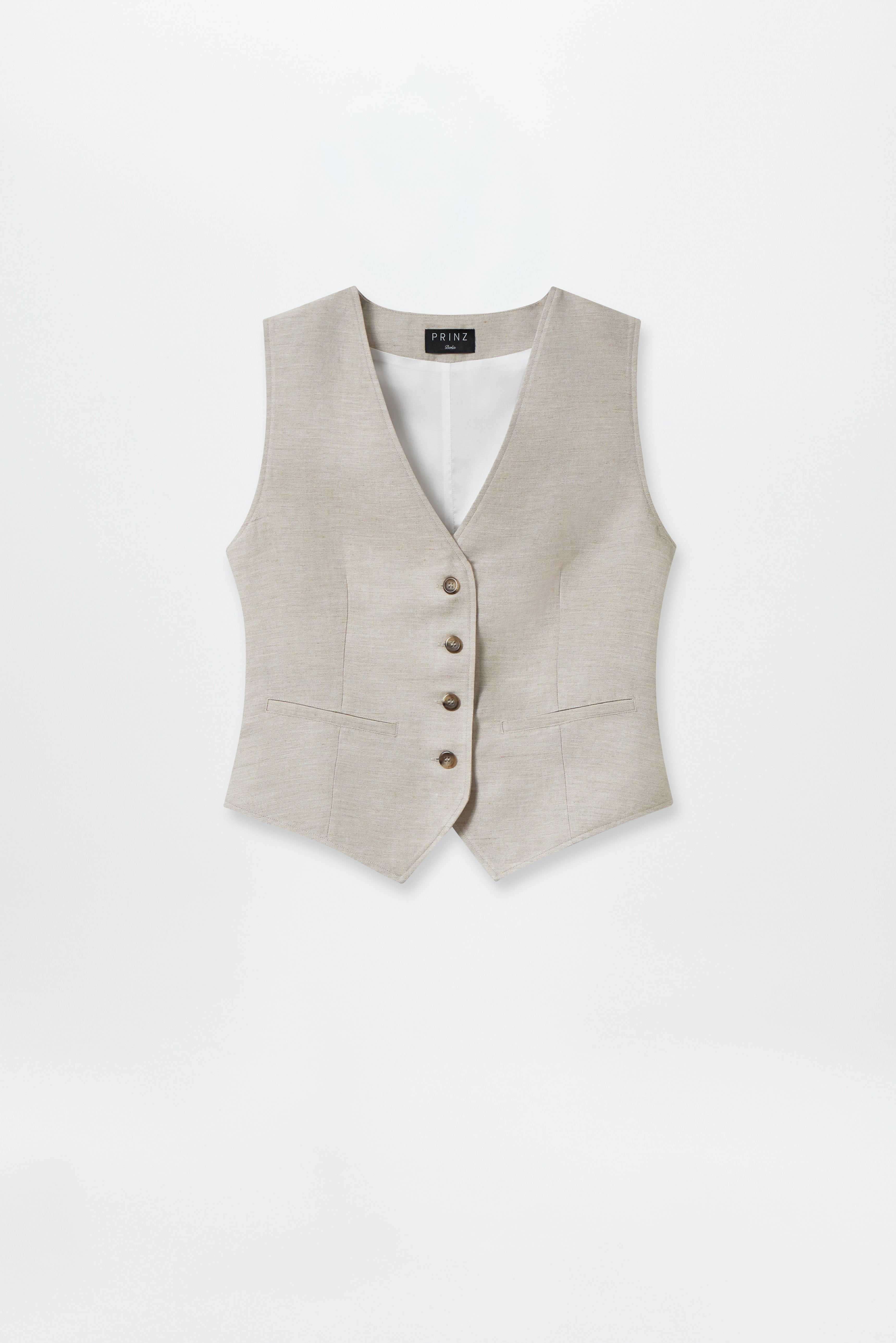 Linen Vest Taupe
