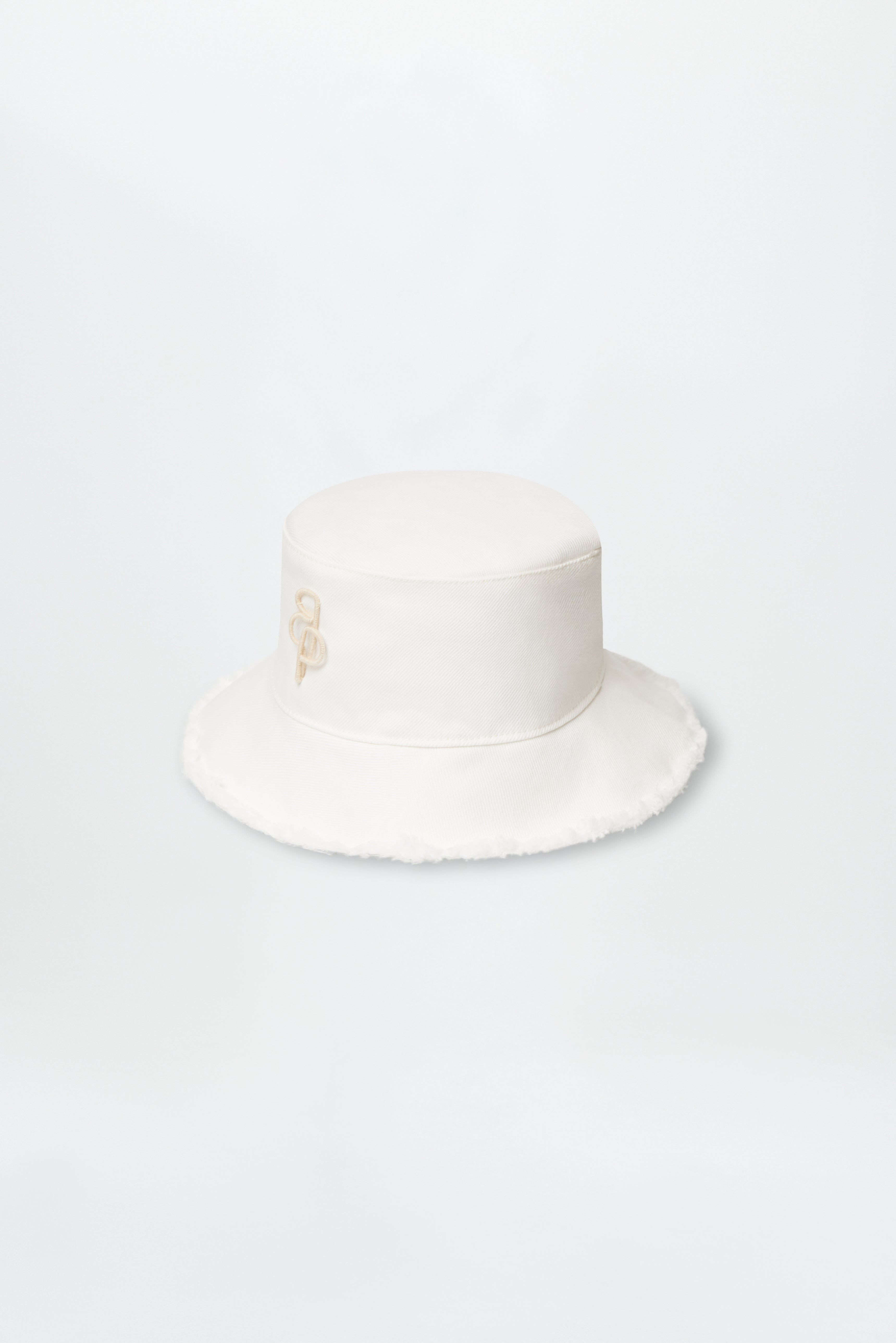 Cotton Fringed Bucket Hat White