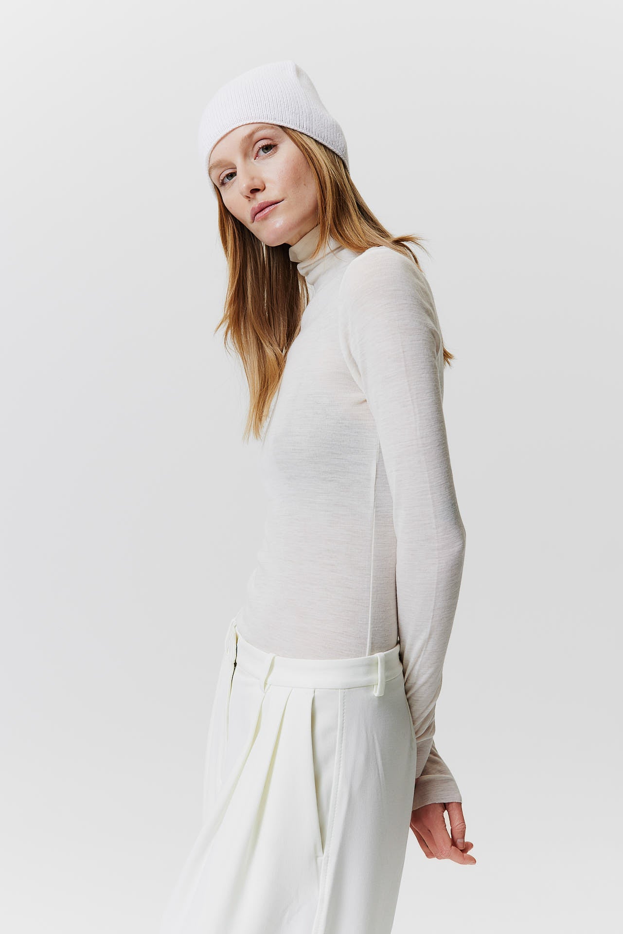 Kaschmir Beanie Fine Knit Off-White