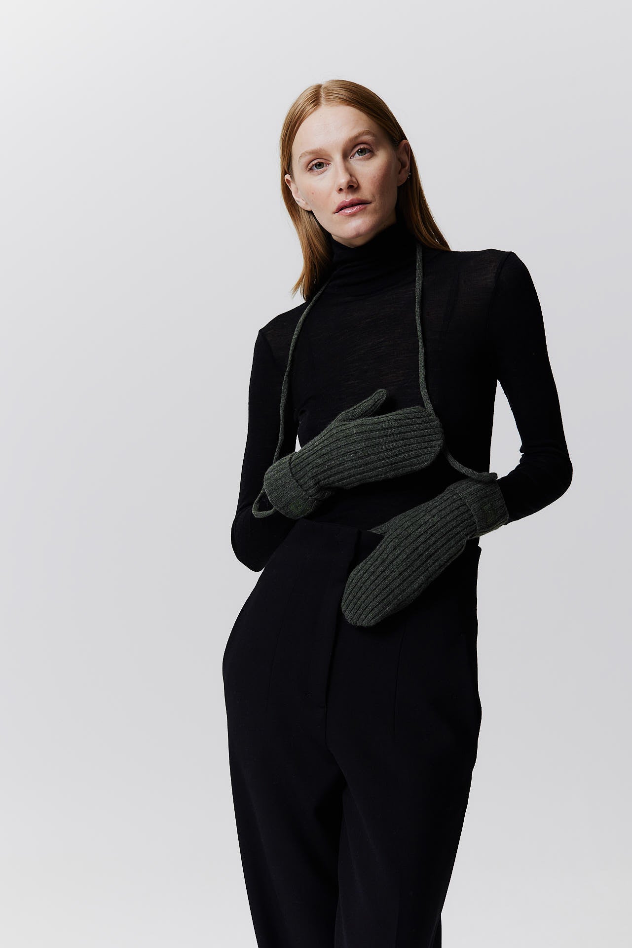 Kaschmir Mittens Rib Knit Forest