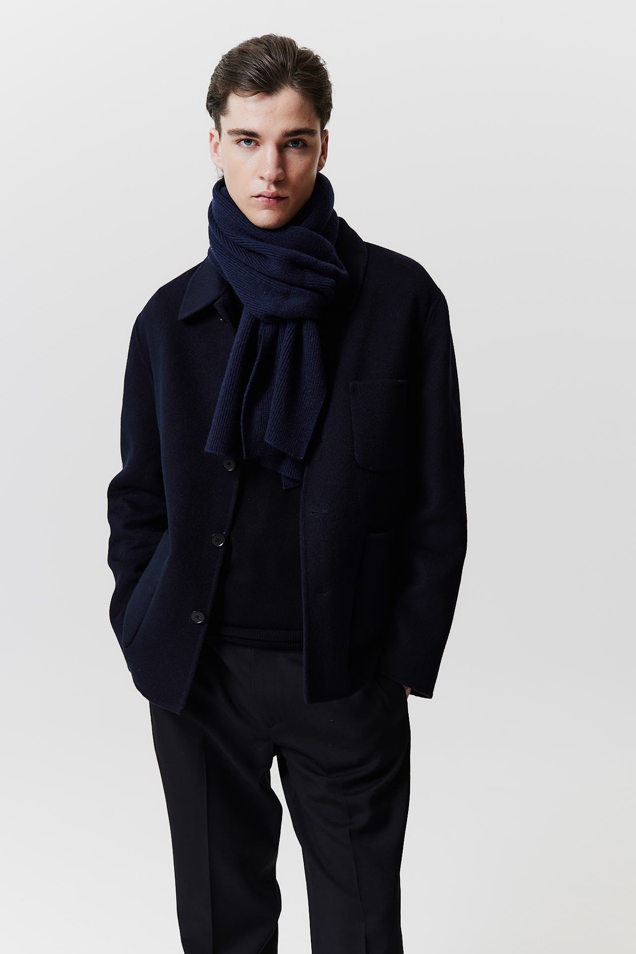 Cashmere Classic Scarf Dark Blue