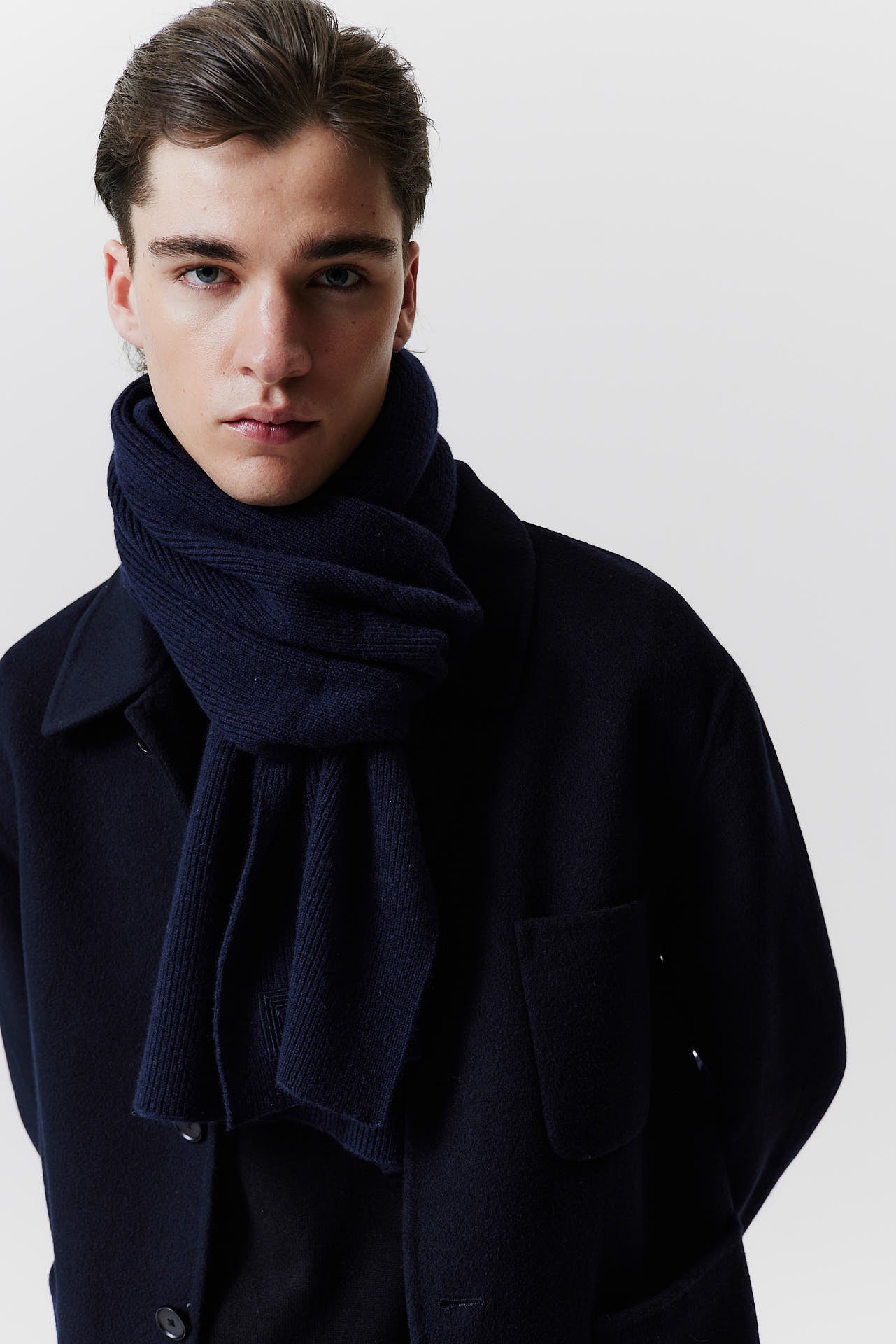 Cashmere Classic Scarf Dark Blue