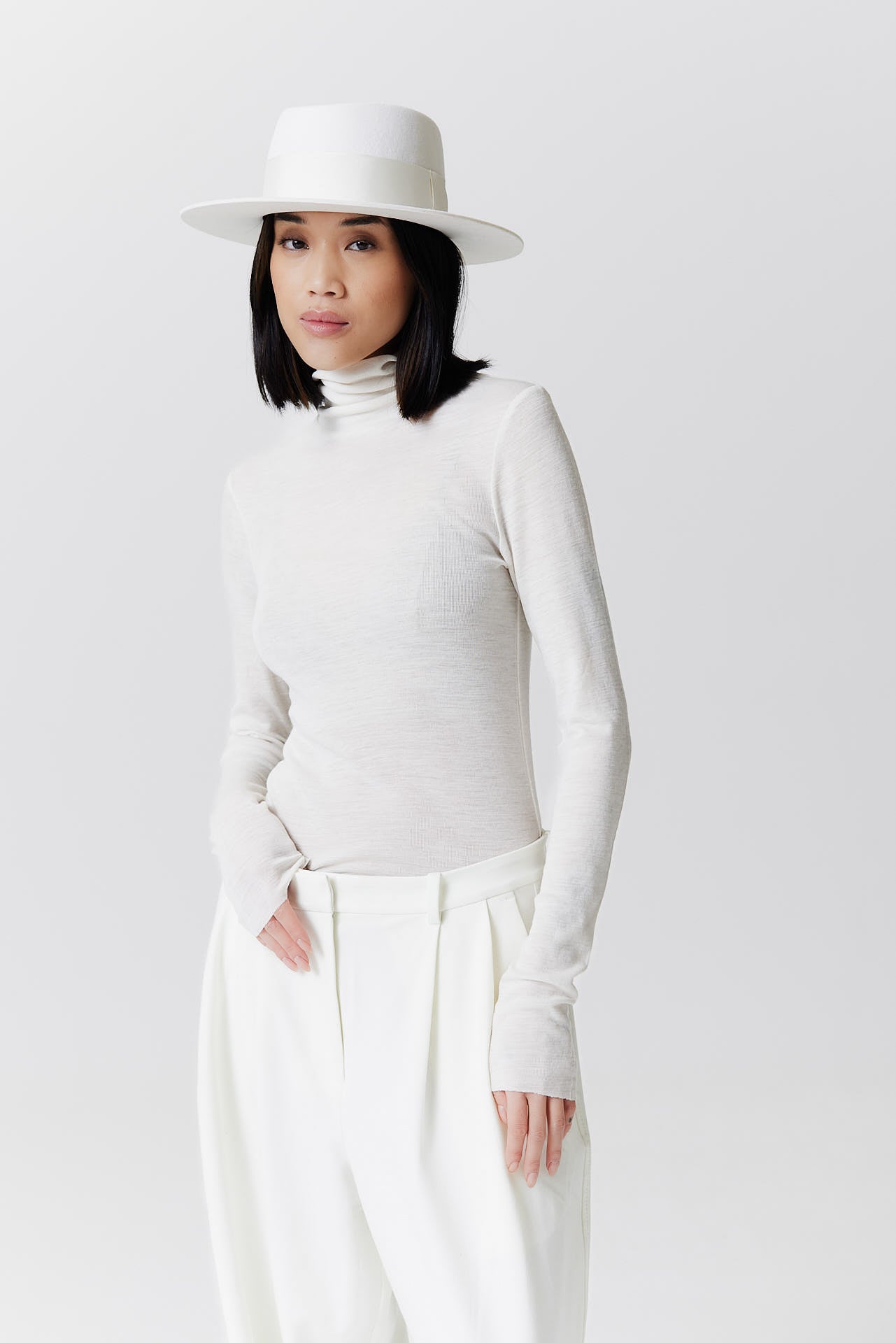 Merino 344 Hut Short Brim White