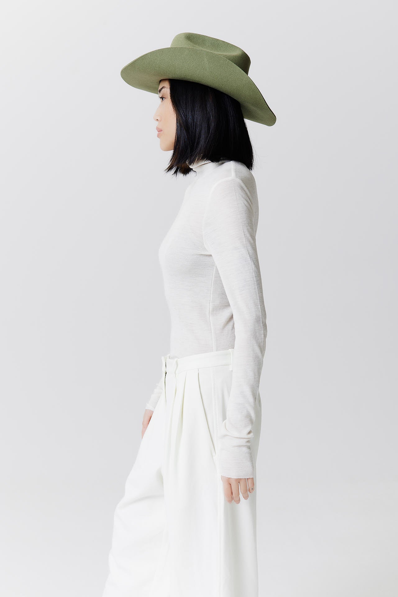Merino Cowboy Hut Lifted Brim Pistachio