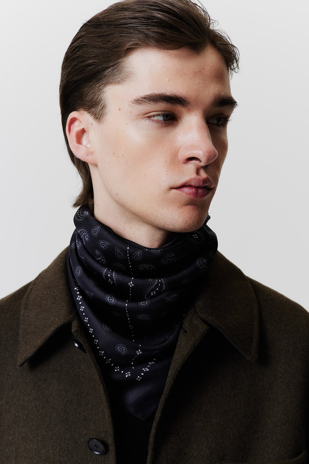 Seidentuch Paisley 90 Black