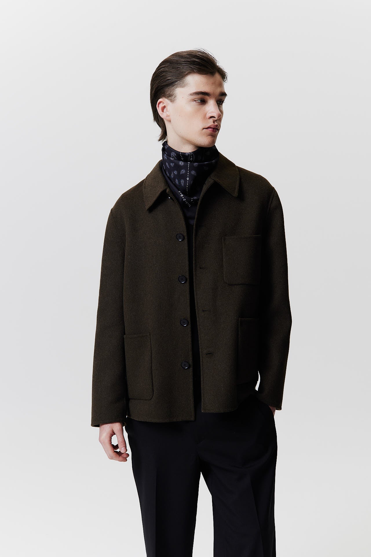 Seidentuch Paisley 90 Black