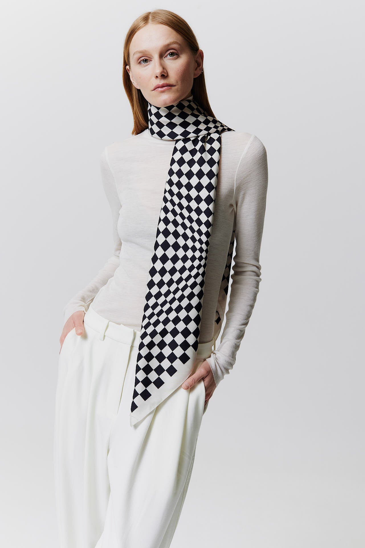 Silk Scarf Illusion 123 Black