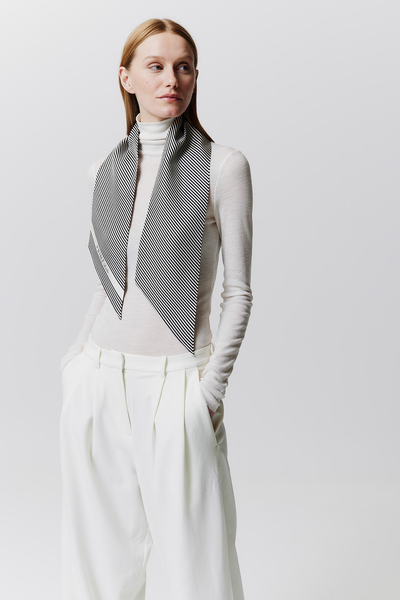 Silk Twilly Stripes Off-White