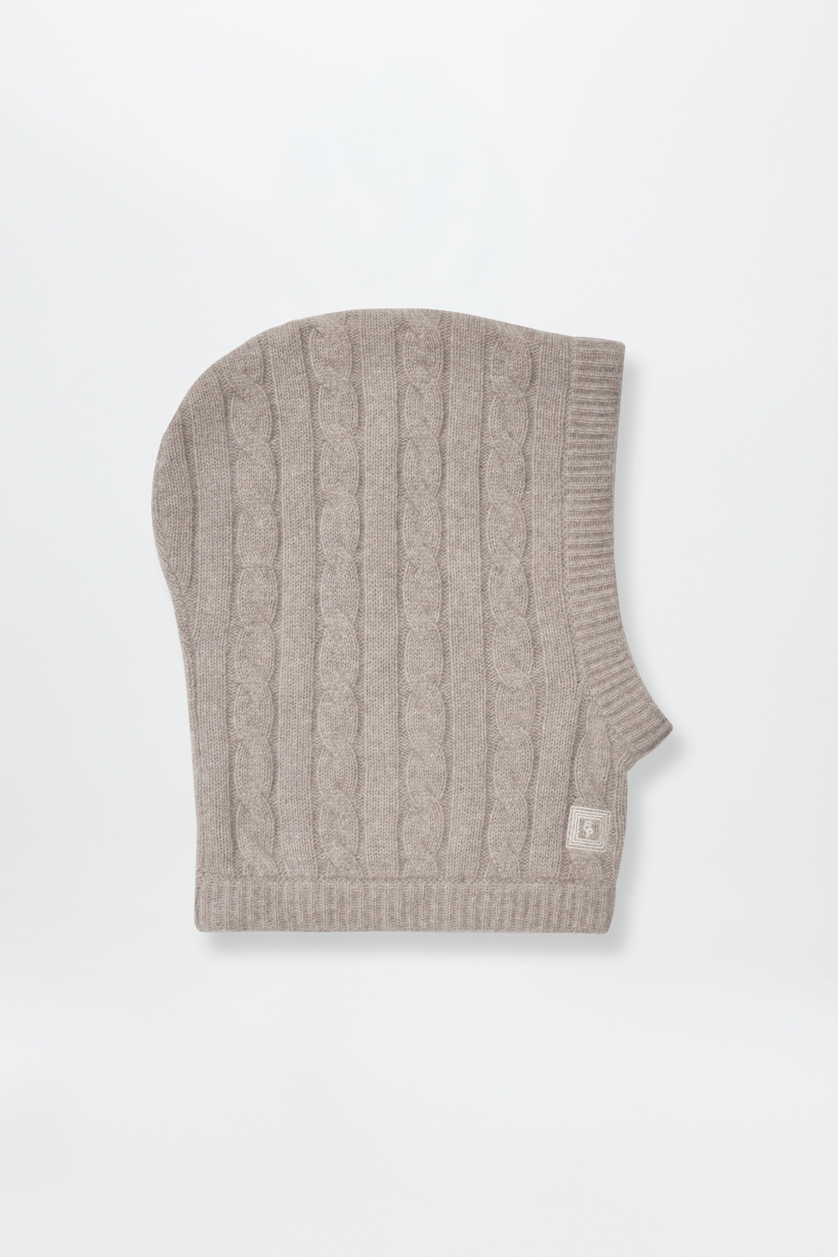 Cashmere Cable Hood Taupe