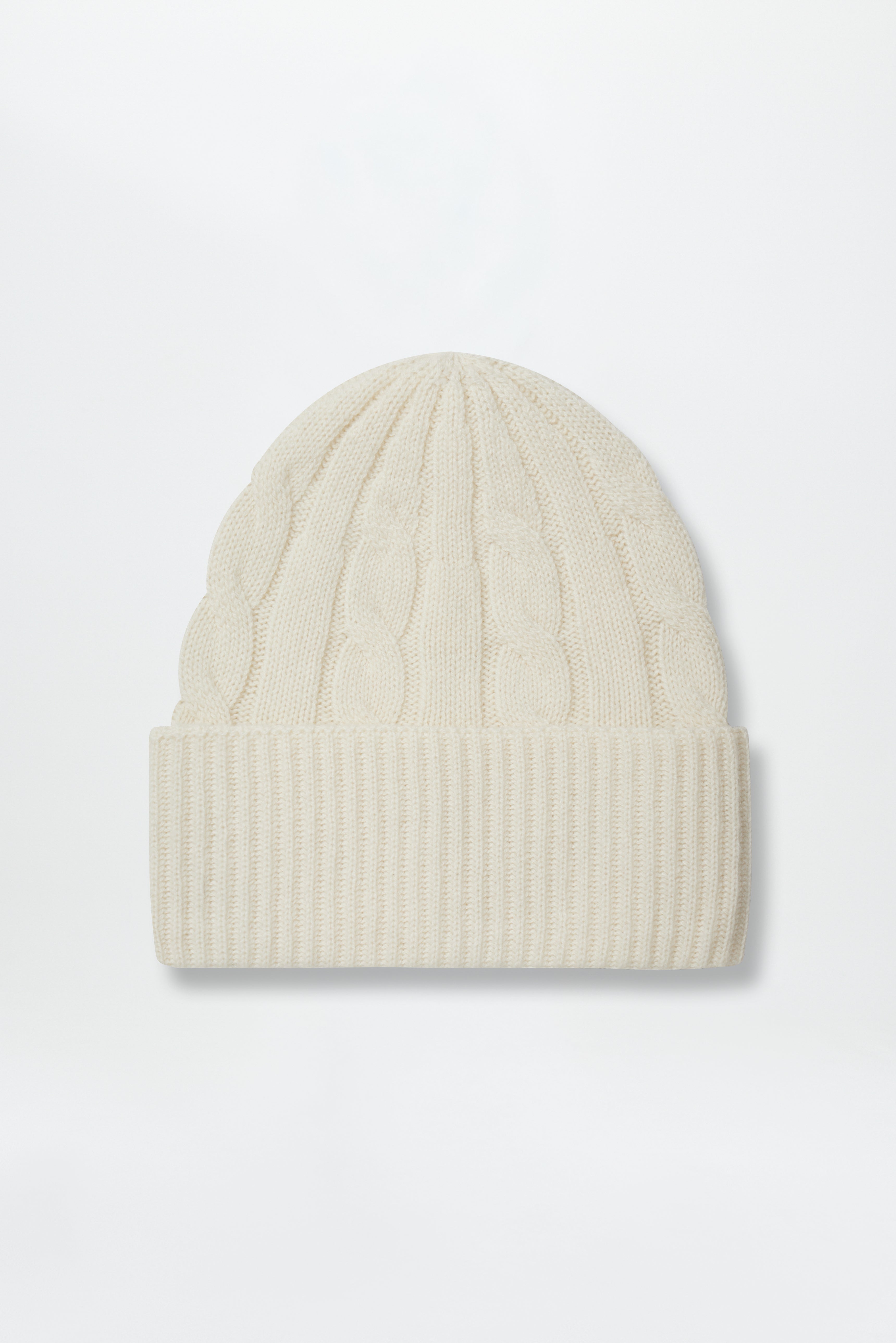 Cashmere Cable Beanie Off-White