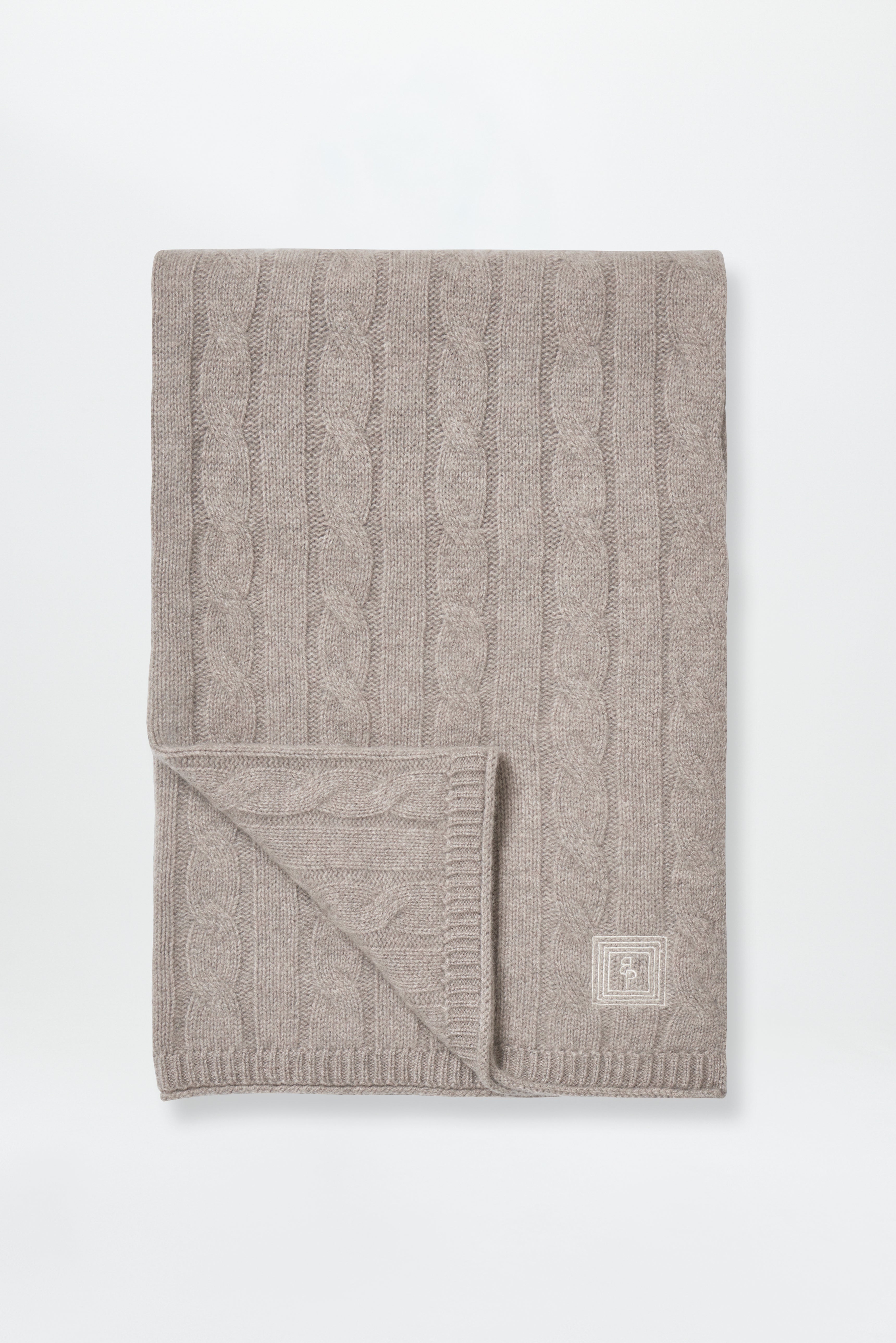 Cashmere Cable Scarf Taupe