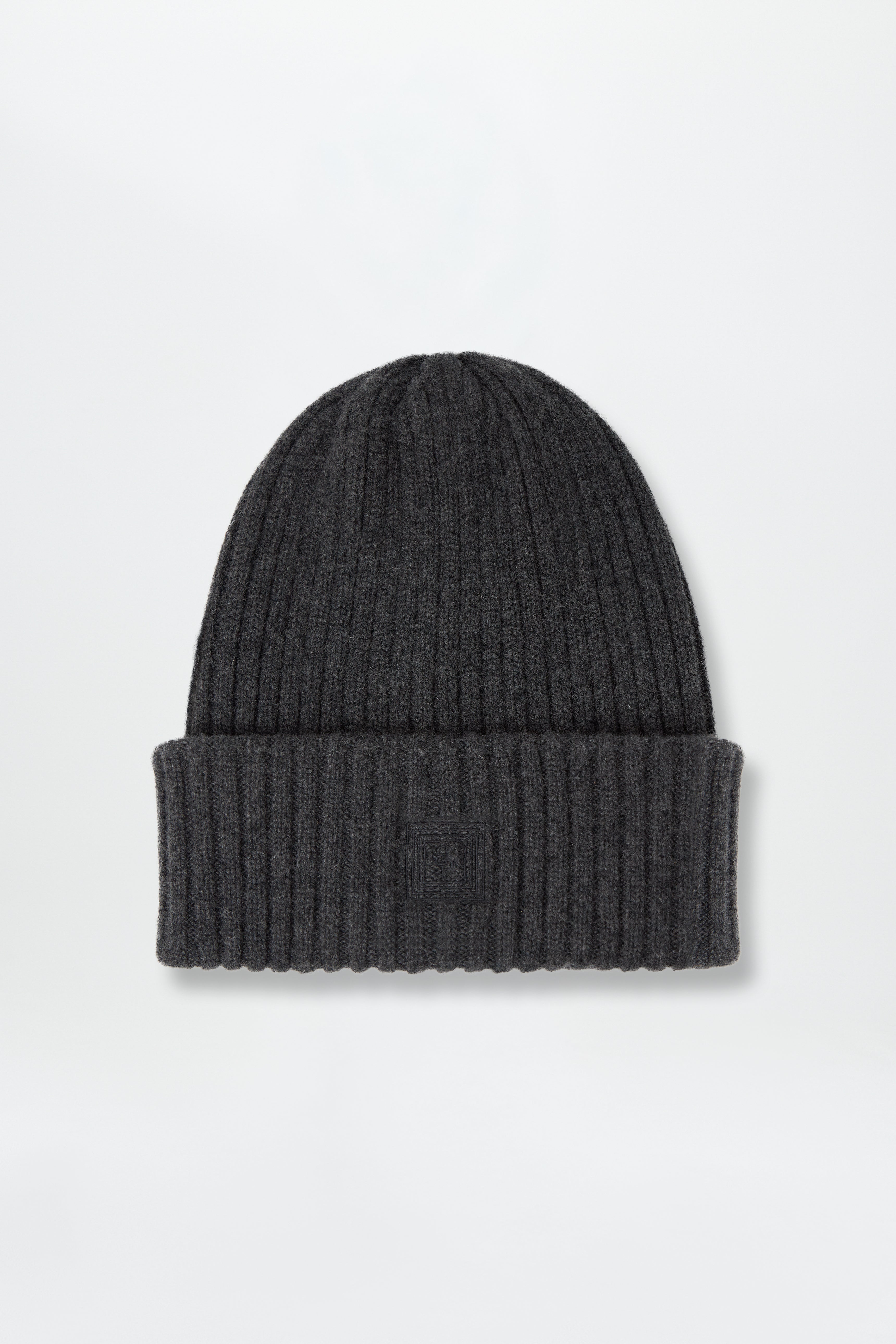 Cashmere Rib Beanie Graphite