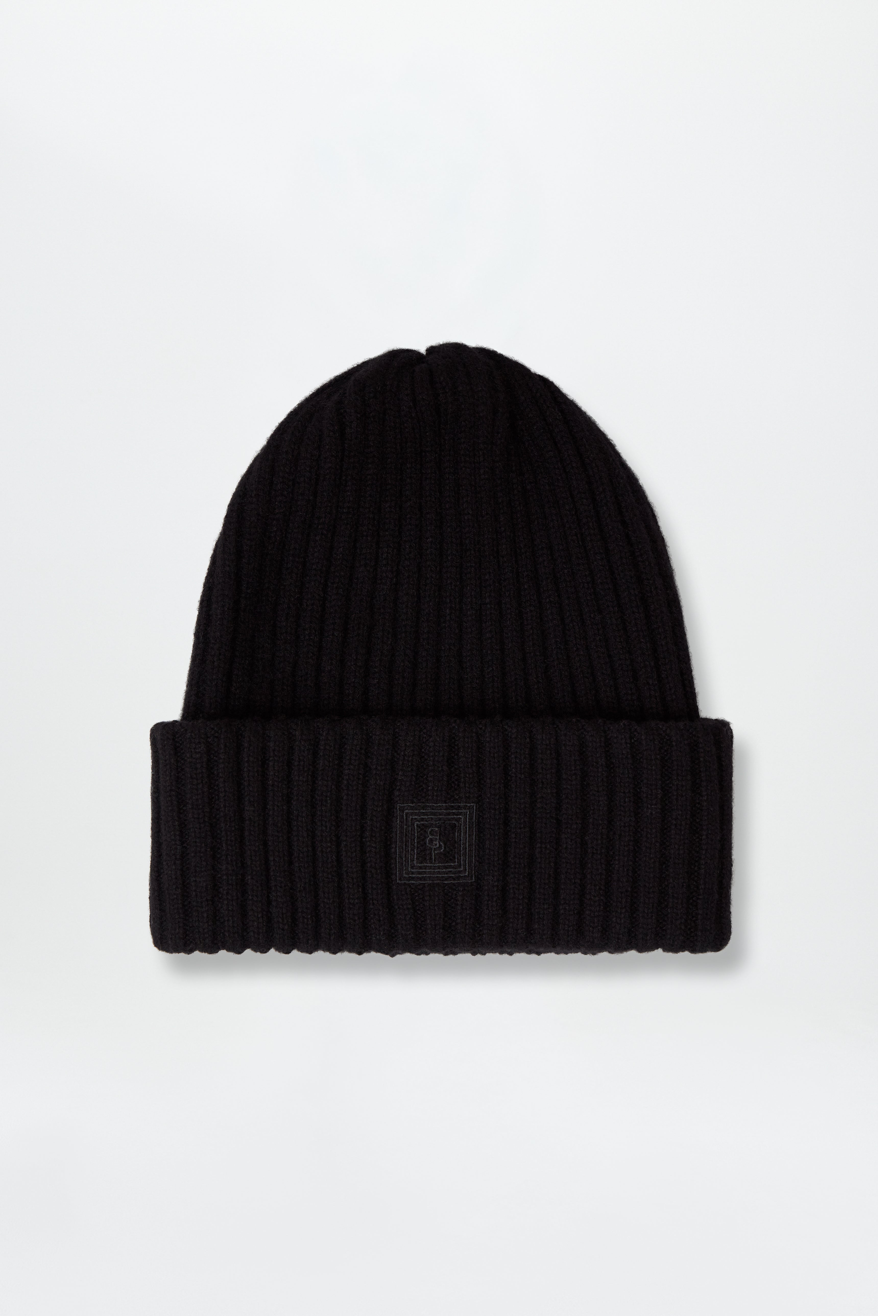 Cashmere Rib Beanie Black