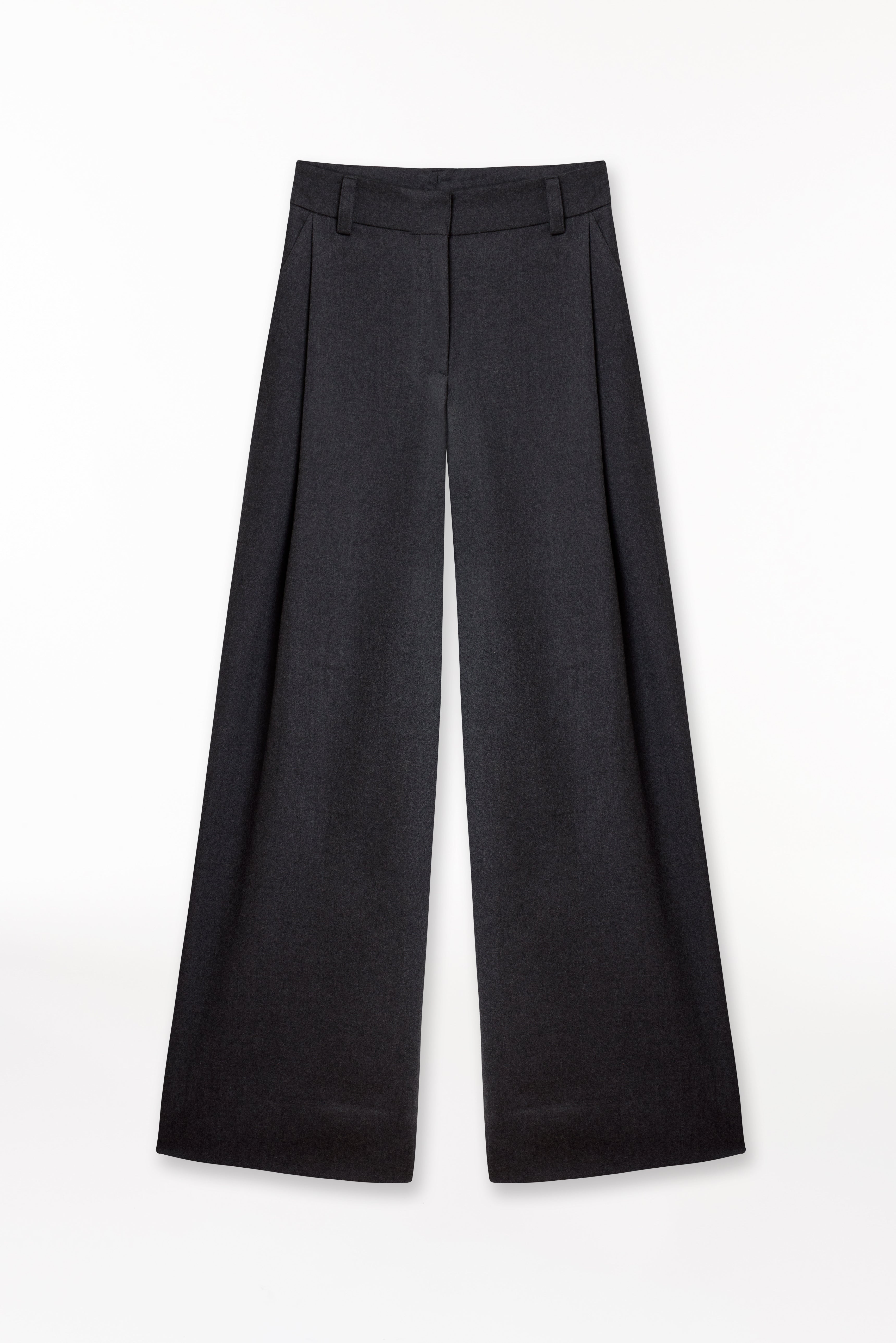 Pleated Trousers Wool Touch Graphite