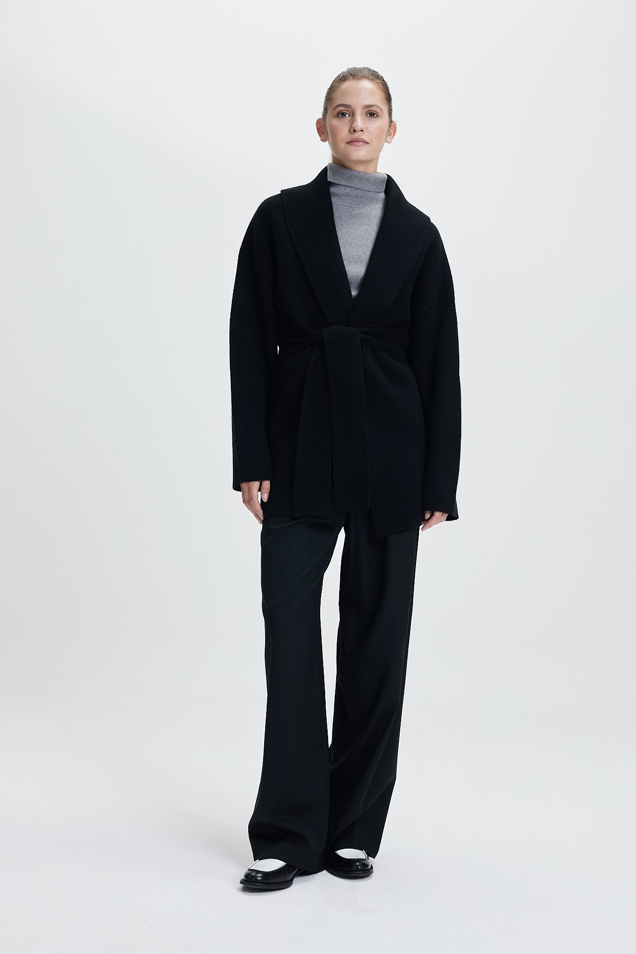 Chunky Belt Cardigan Black