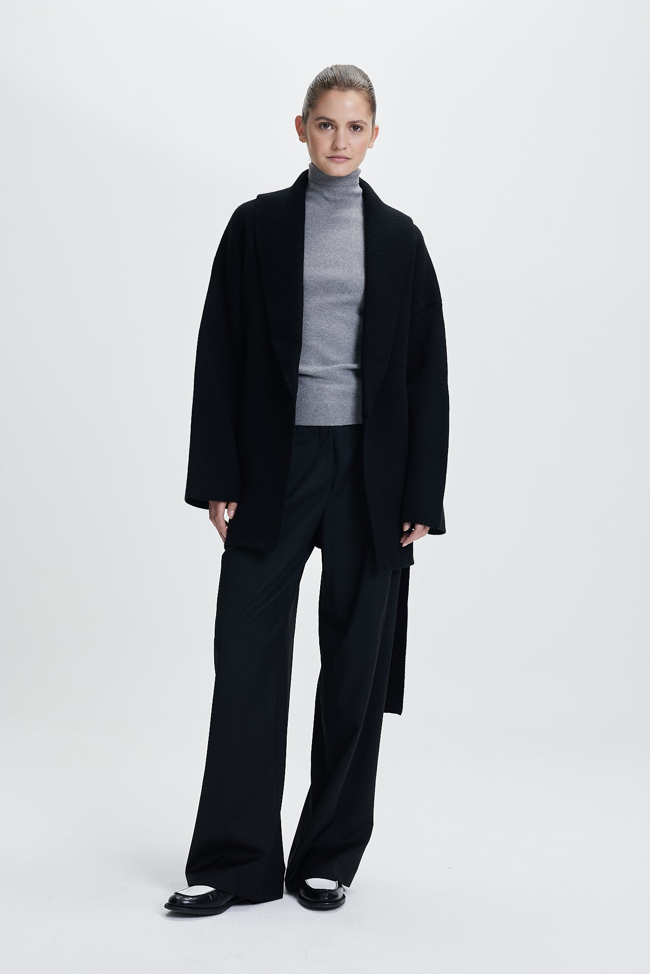 Chunky Belt Cardigan Black