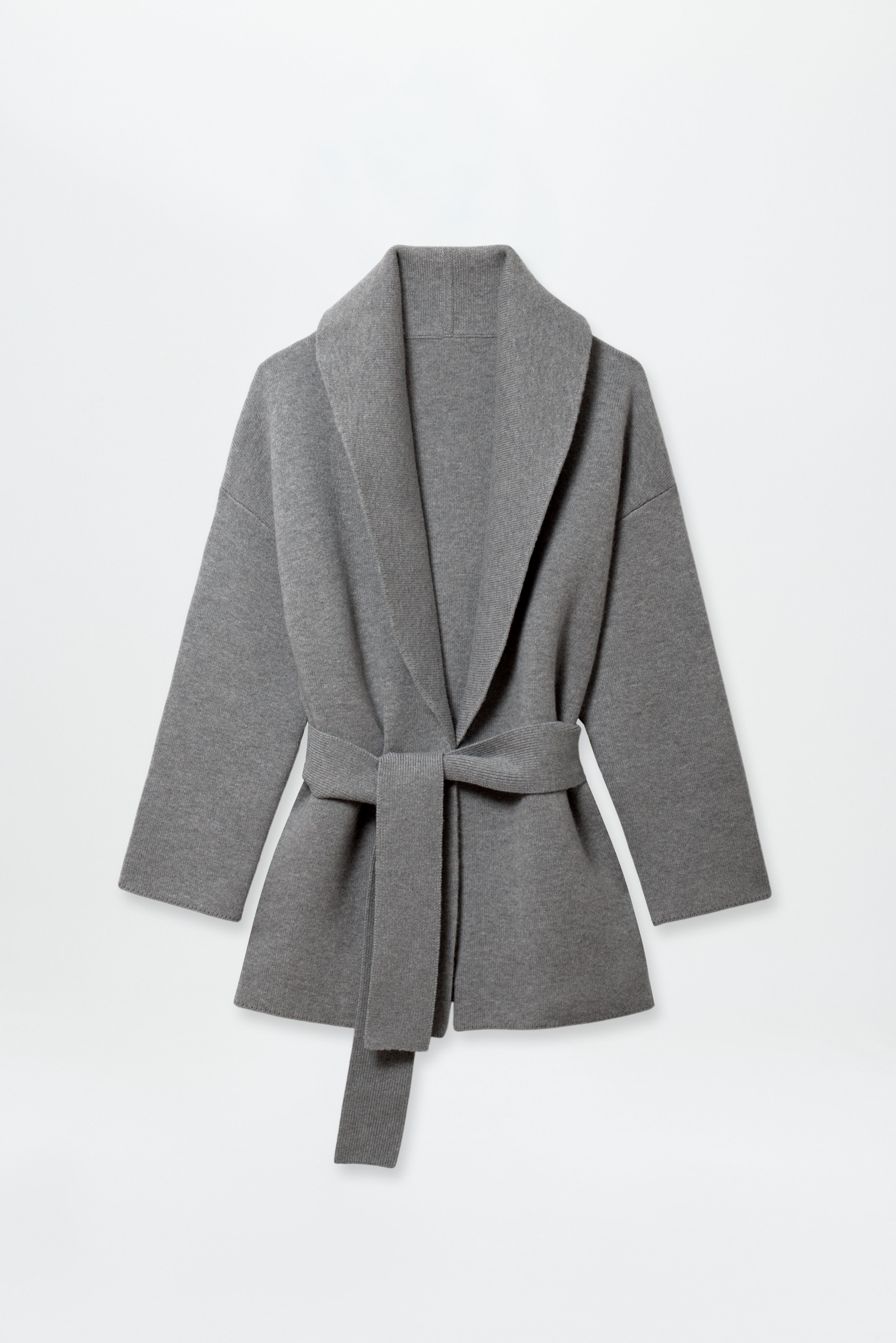 Chunky Belt Cardigan Grey