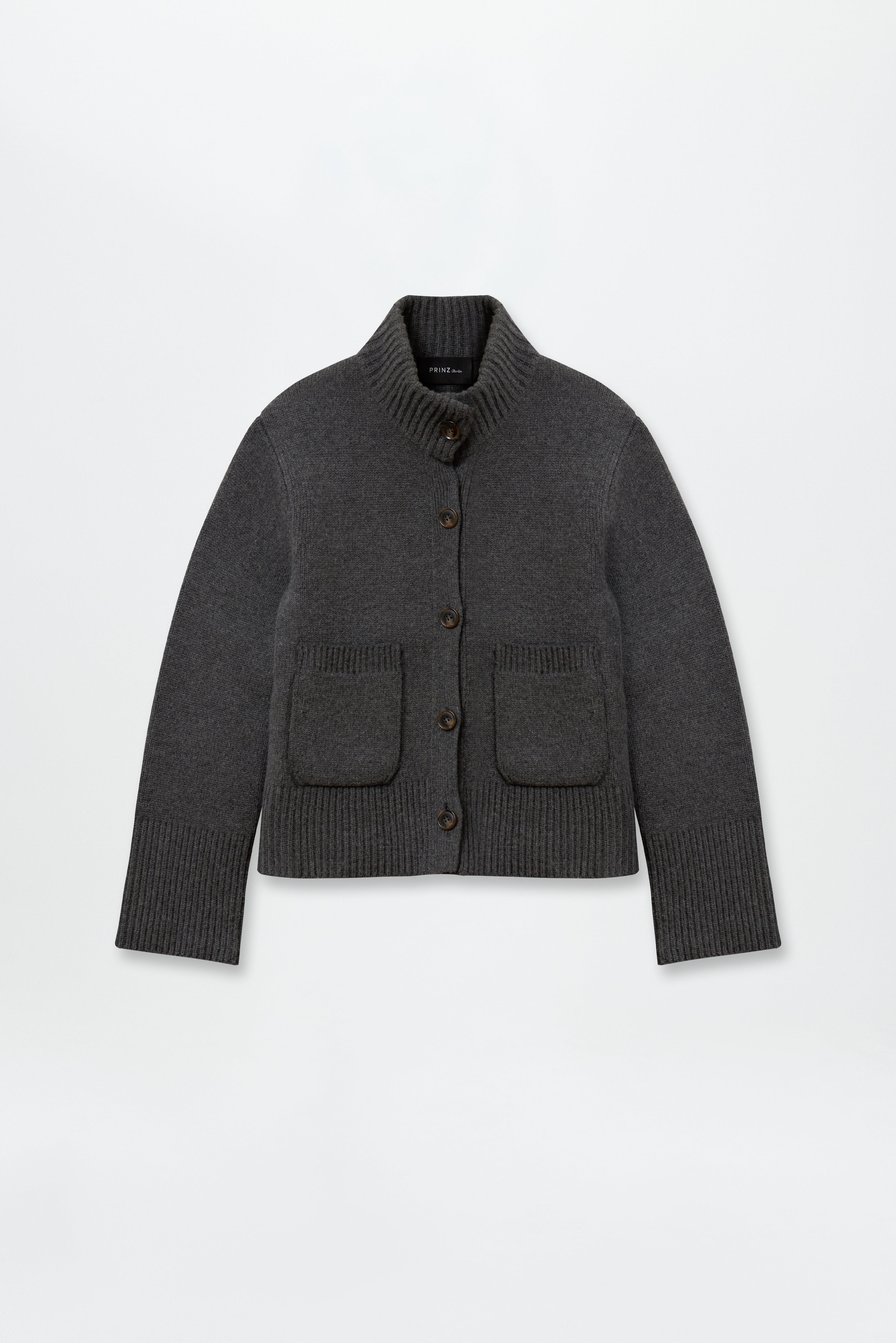 Chunky Crewneck Cardigan Graphite