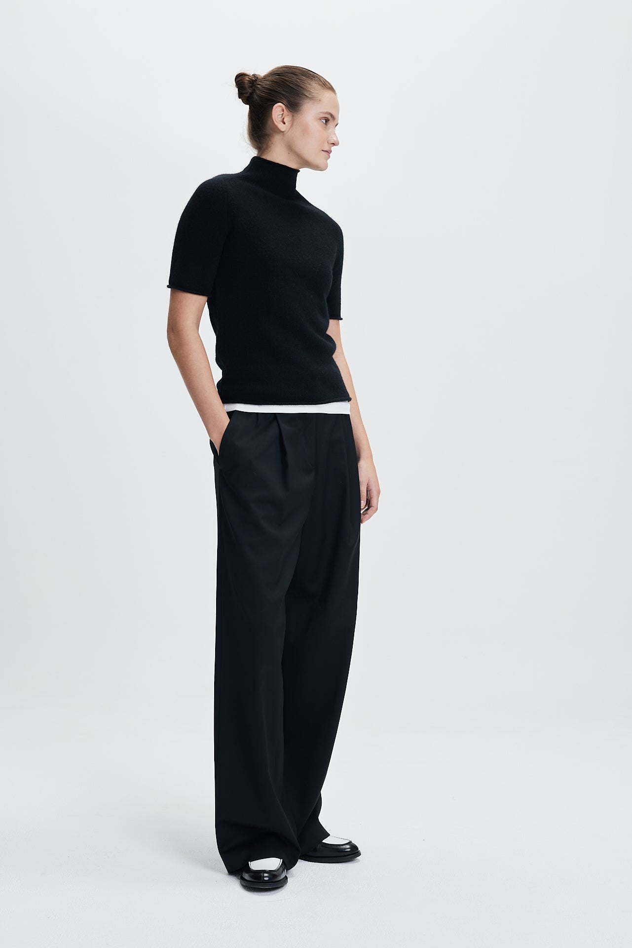 Chunky Turtleneck T-Shirt Black