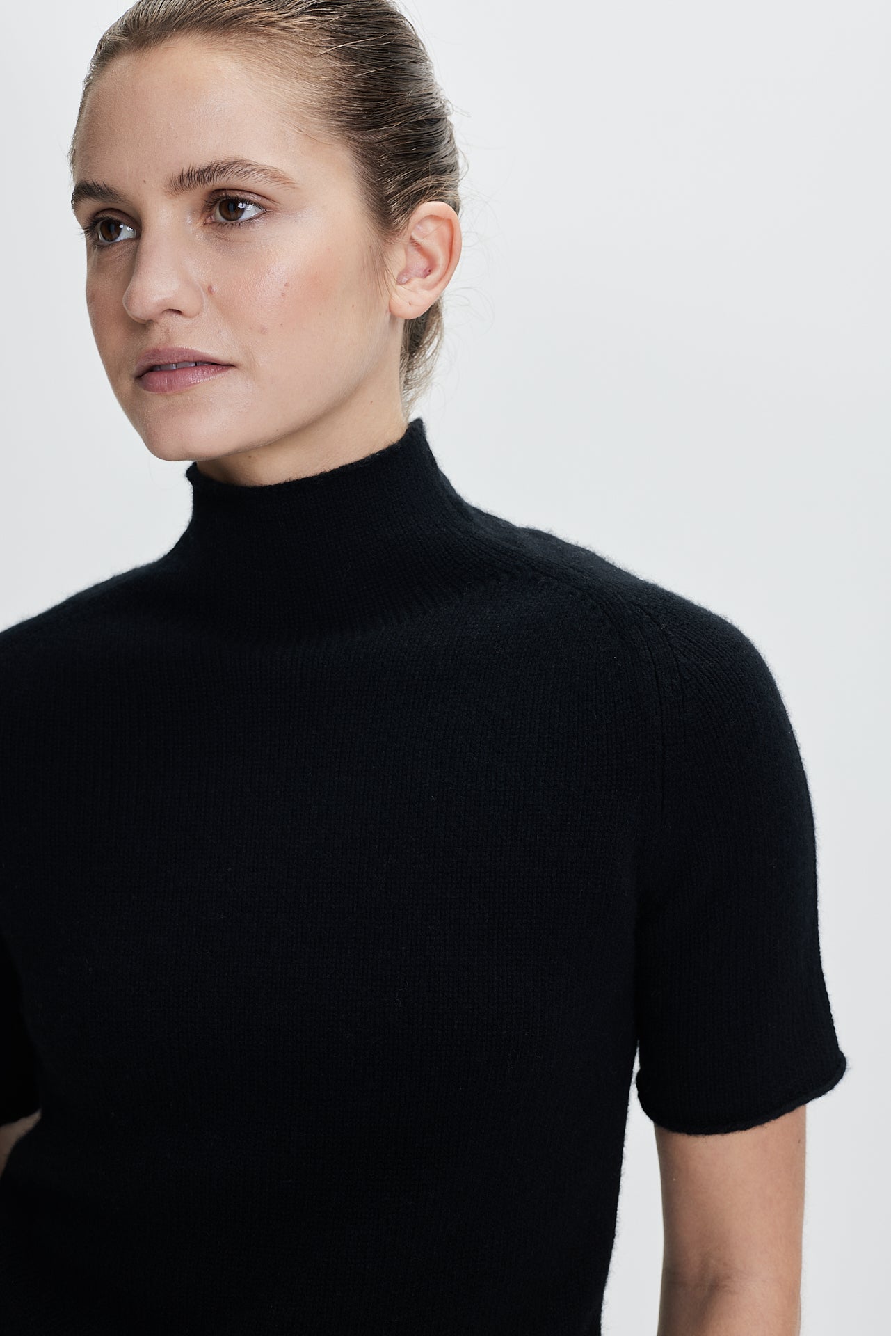 Chunky Turtleneck T-Shirt Black