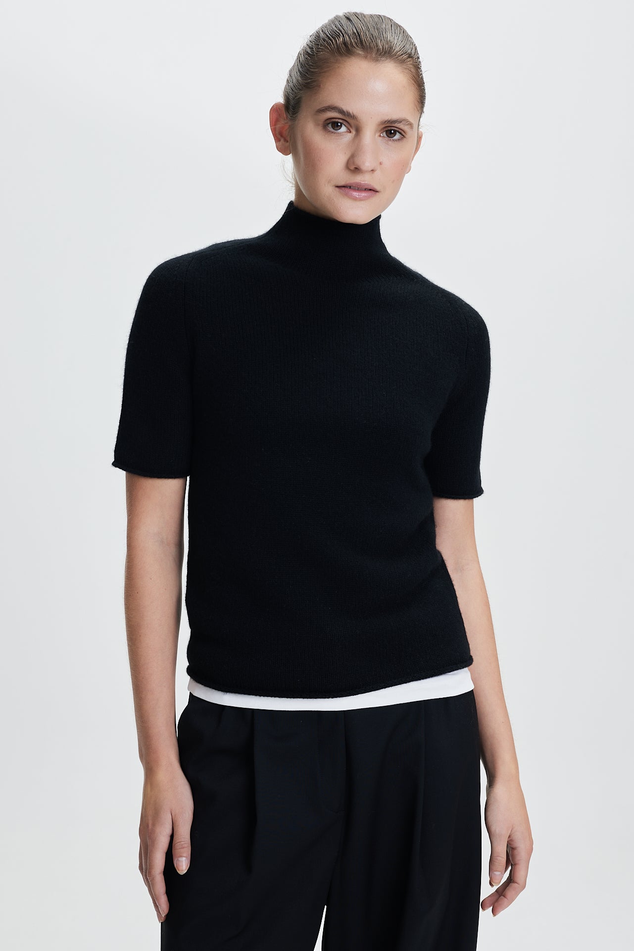 Chunky Turtleneck T-Shirt Black