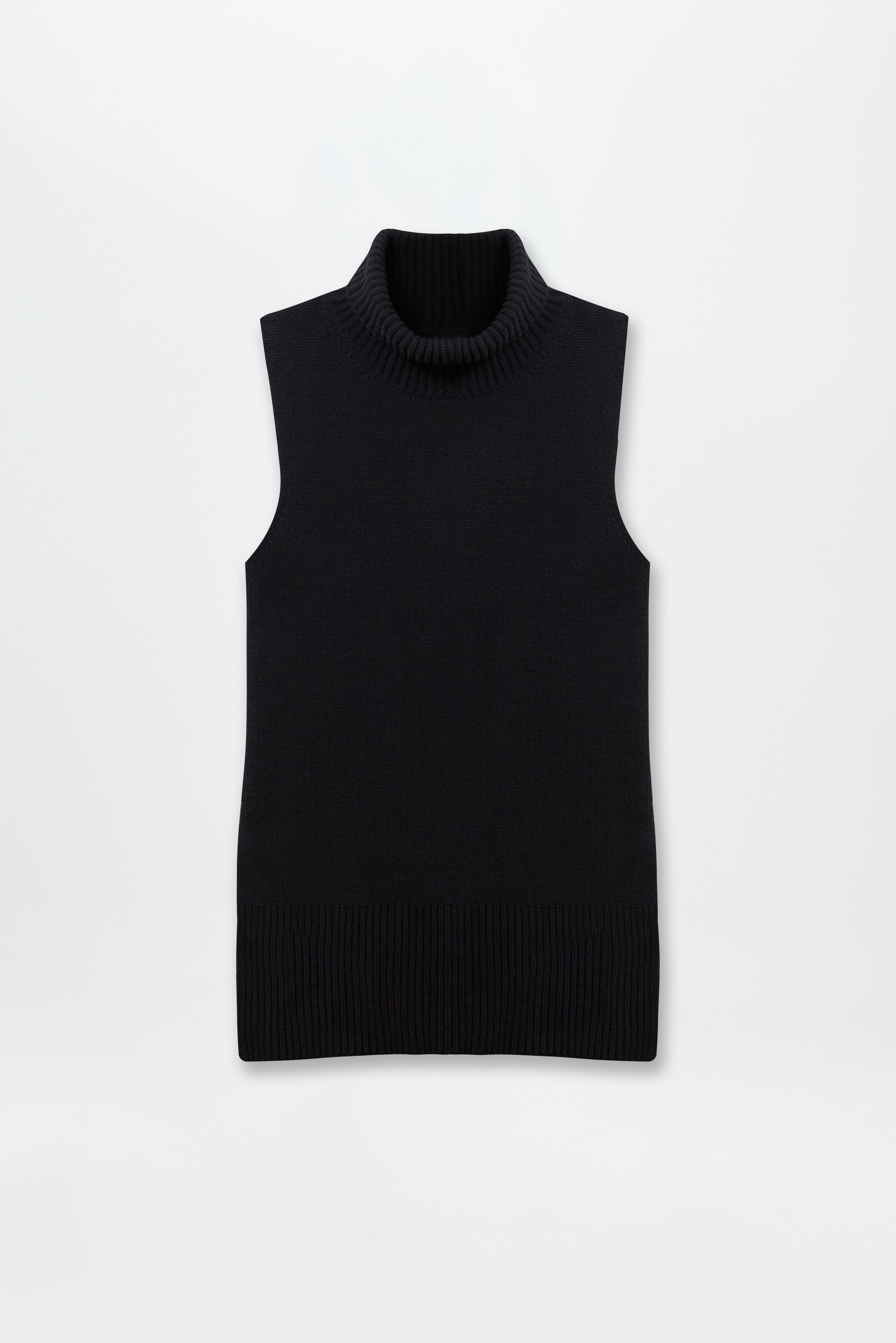 Chunky Turtleneck Vest Black