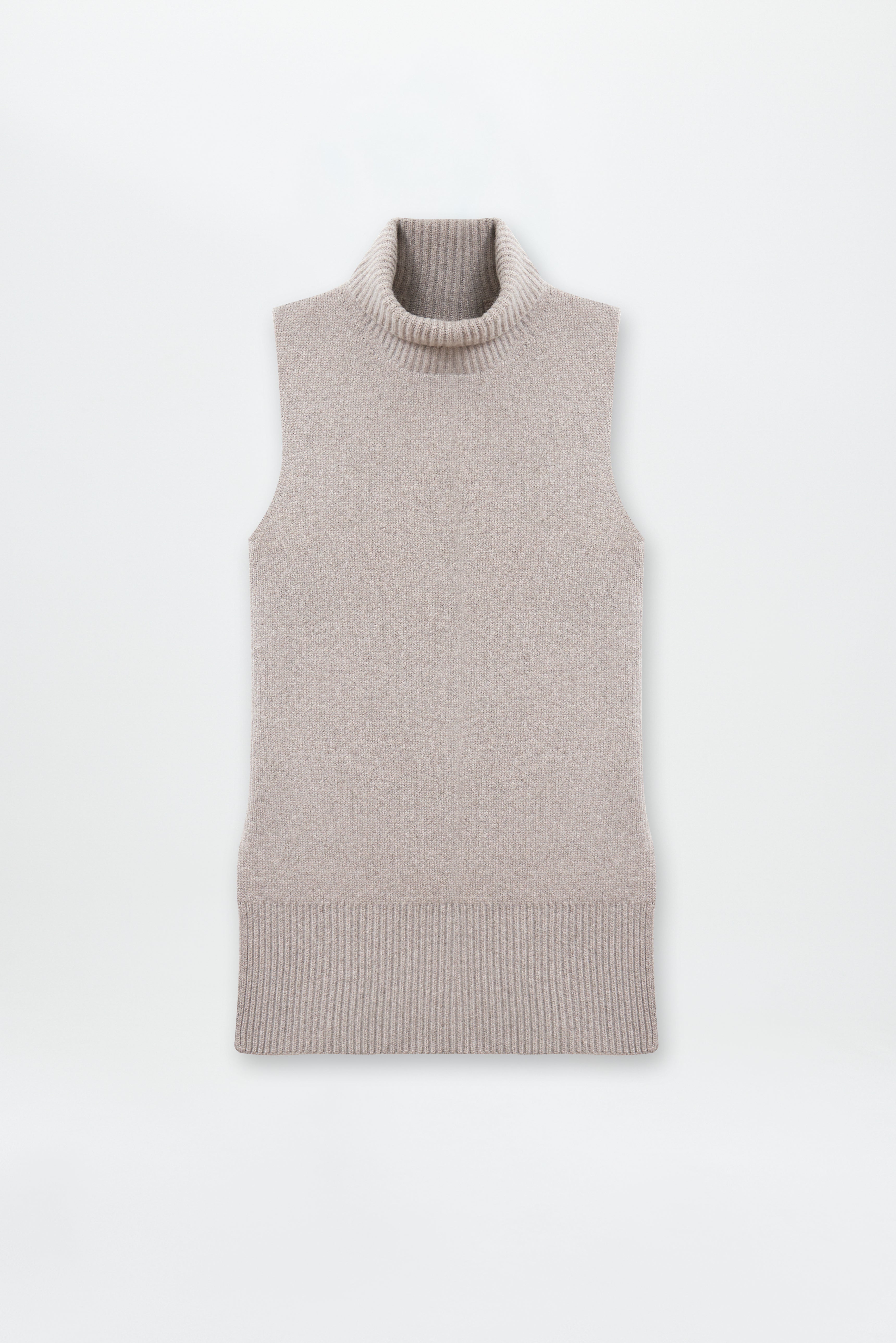 Chunky Turtleneck Vest Taupe