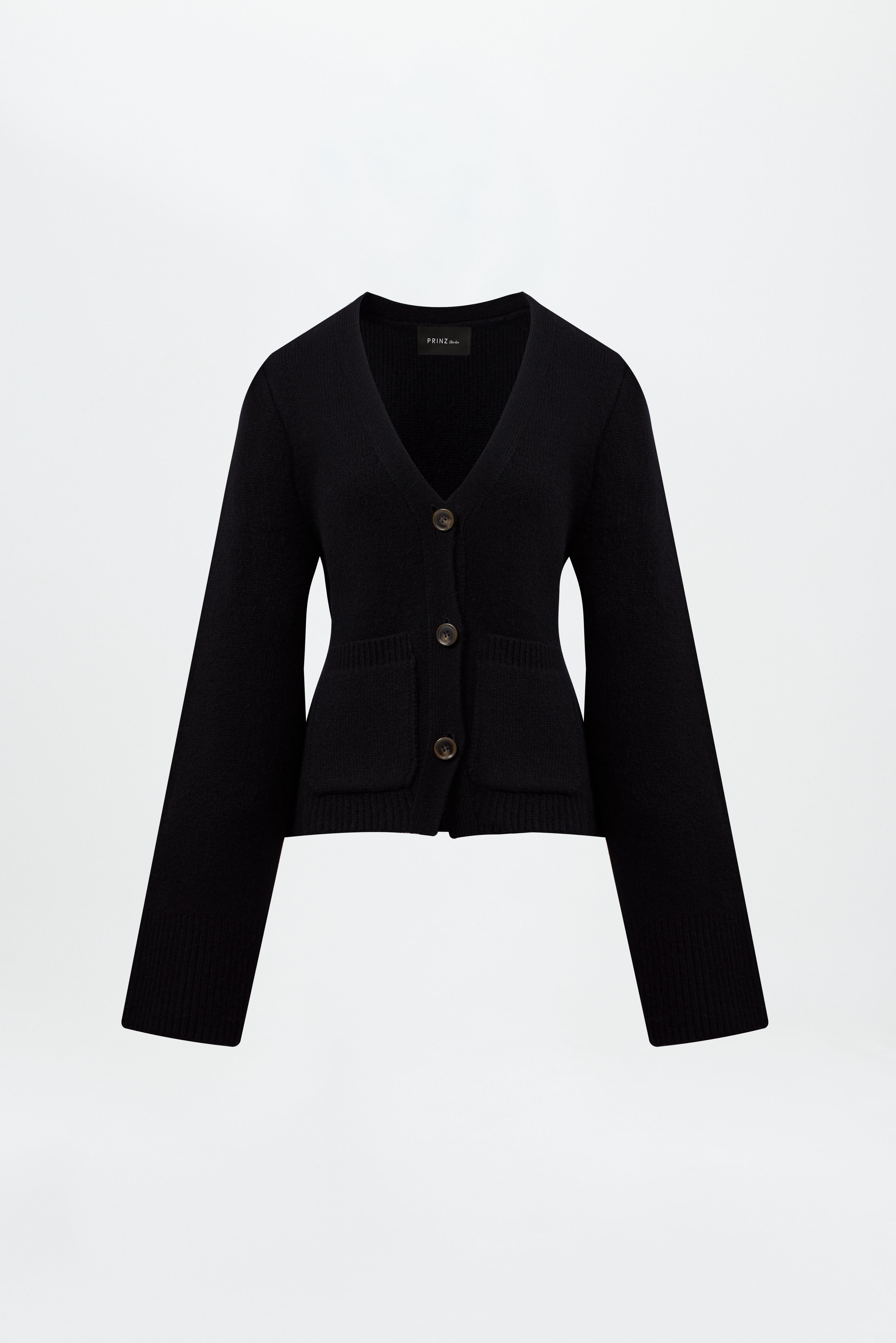 Chunky Cashmere V-Neck Cardigan Black