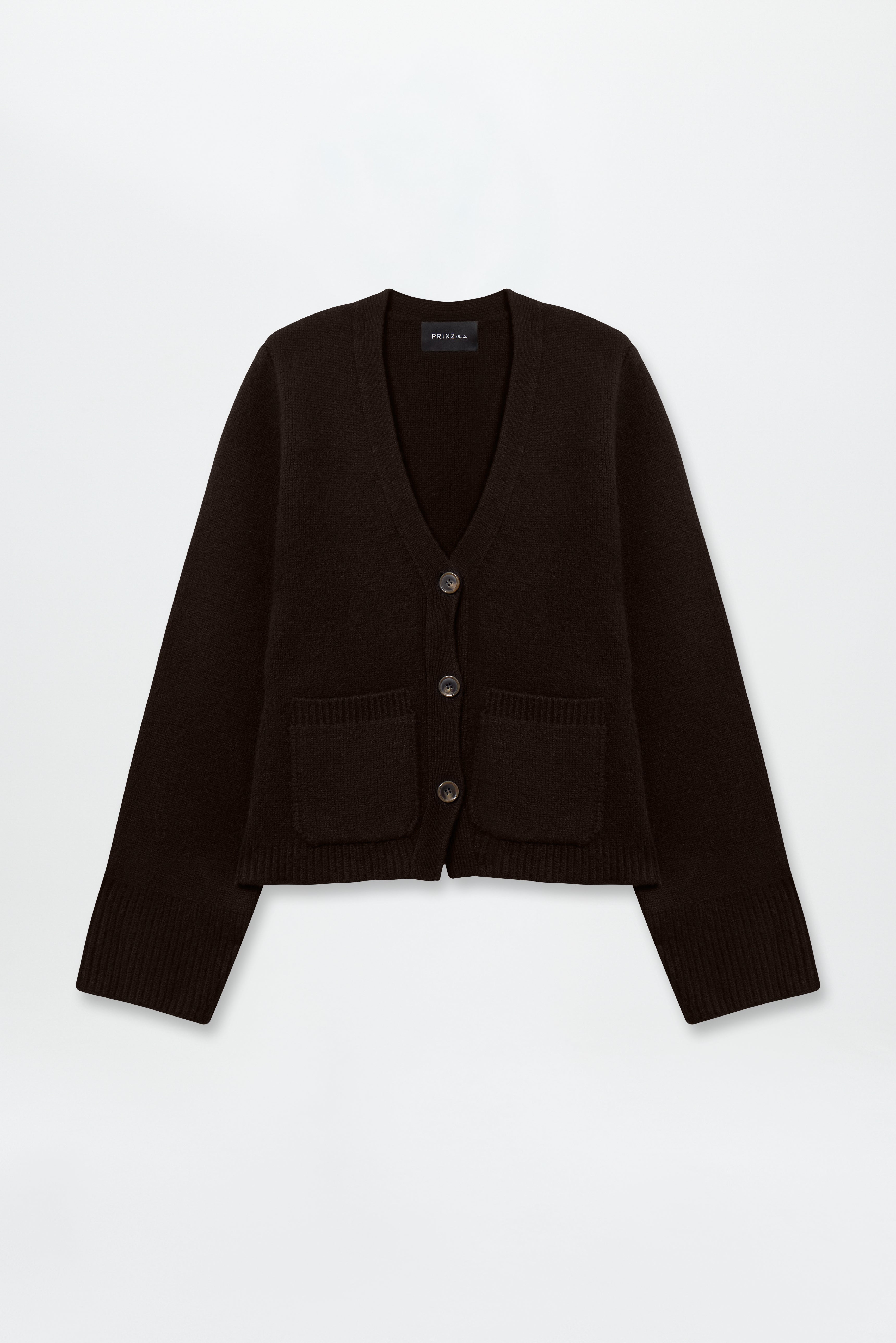 Chunky V-Neck Cardigan Chocolate