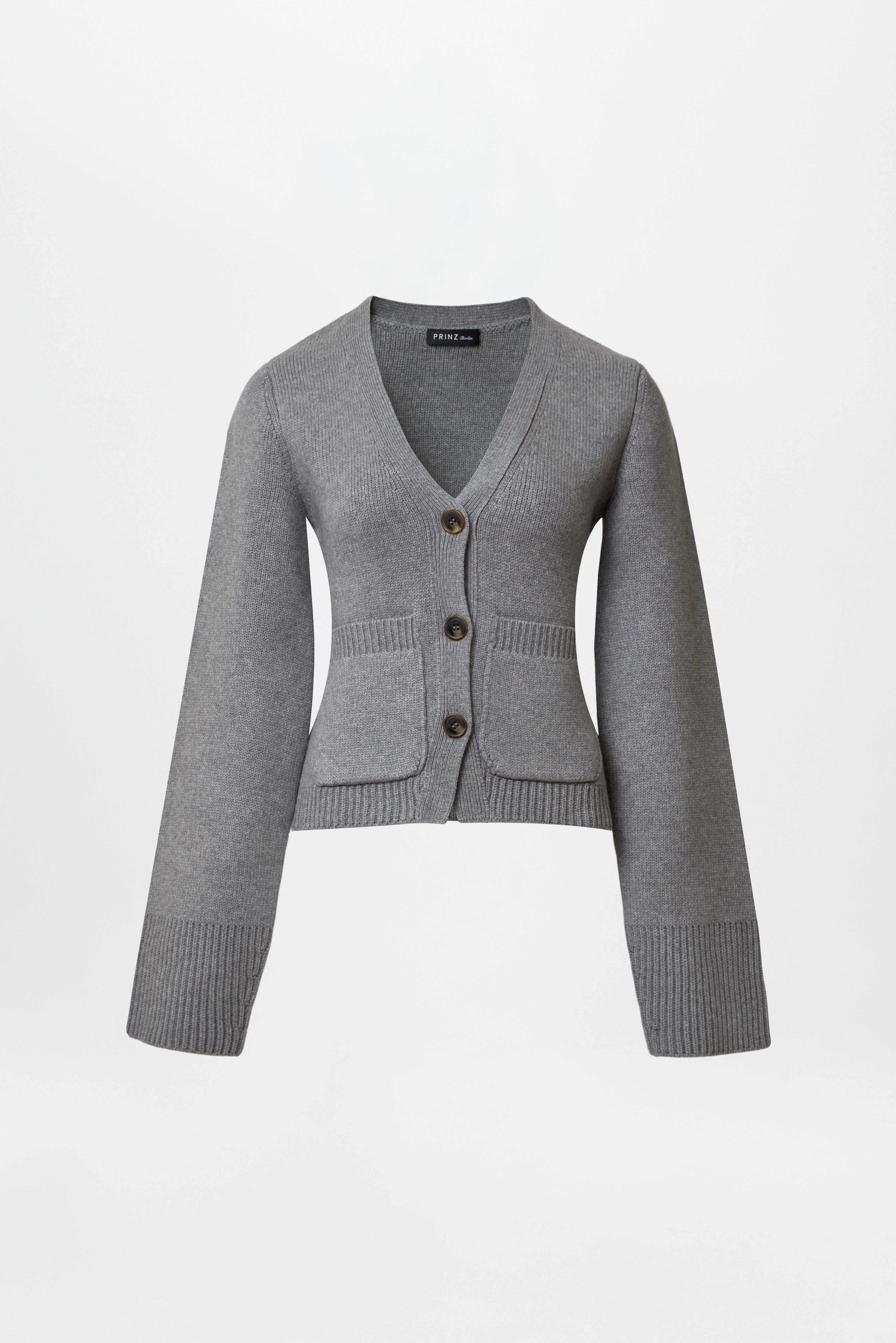 Chunky V-Neck Cardigan Grey