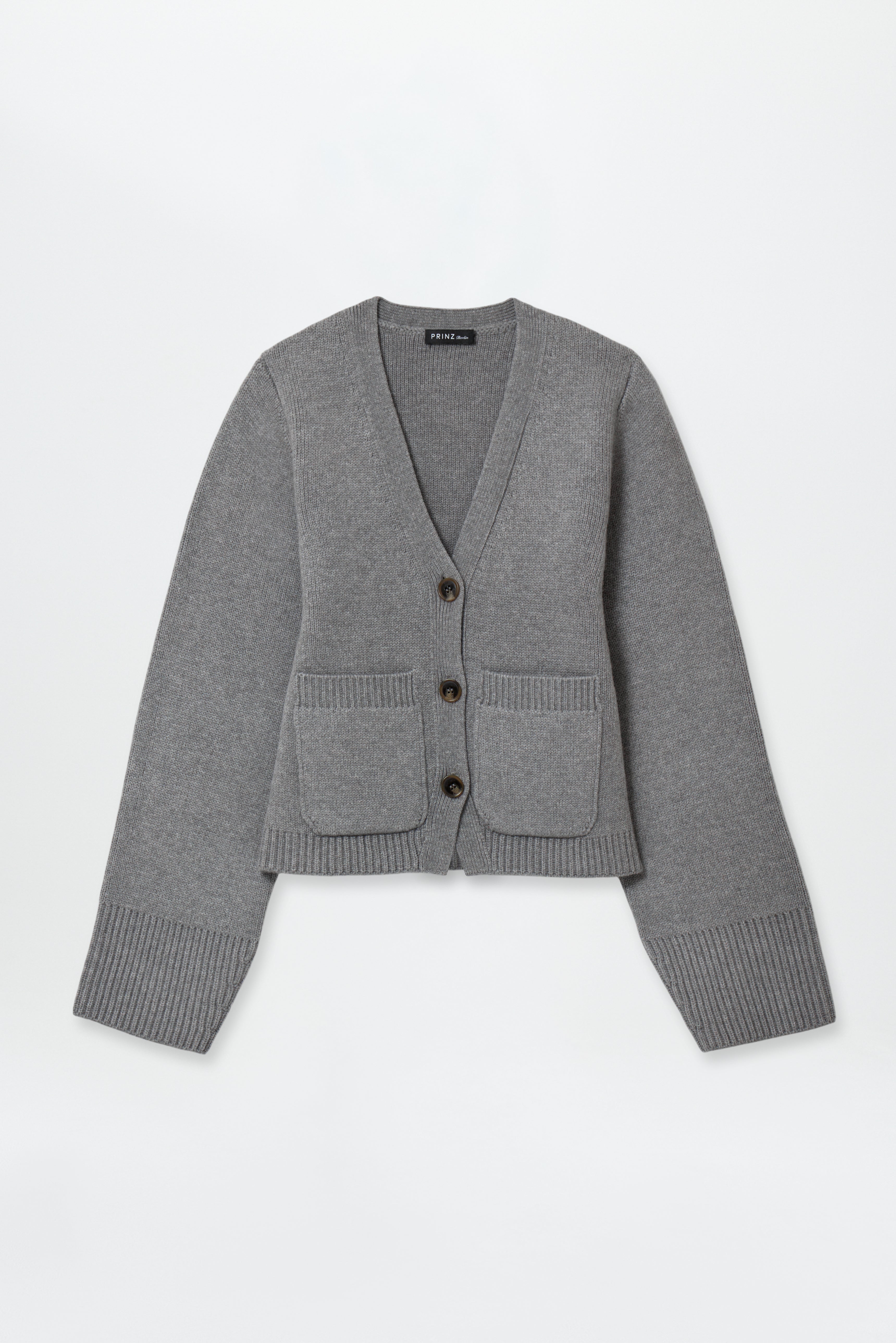 Chunky V-Neck Cardigan Grey