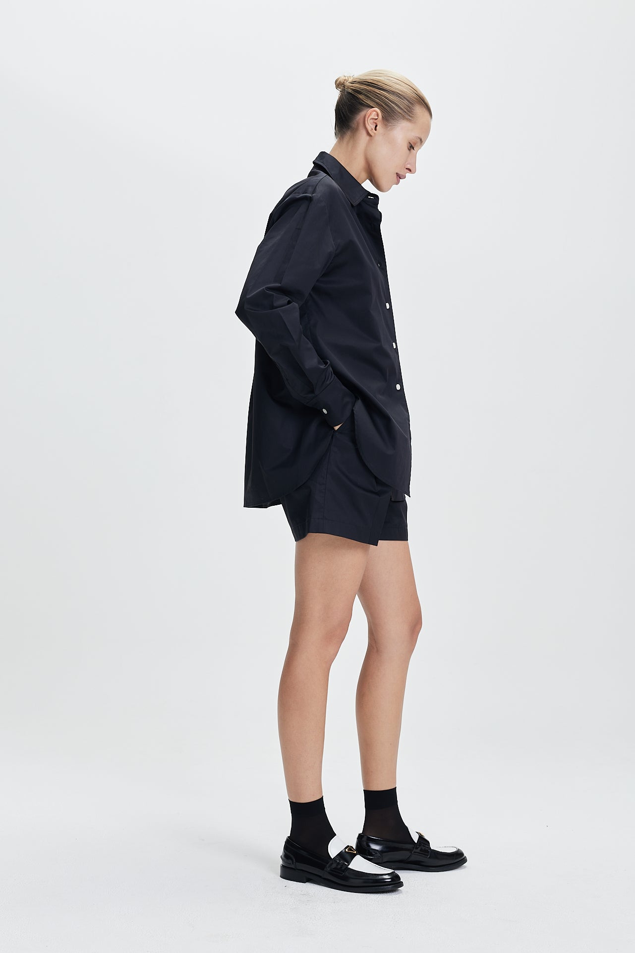 Cotton Oversized Blouse Black