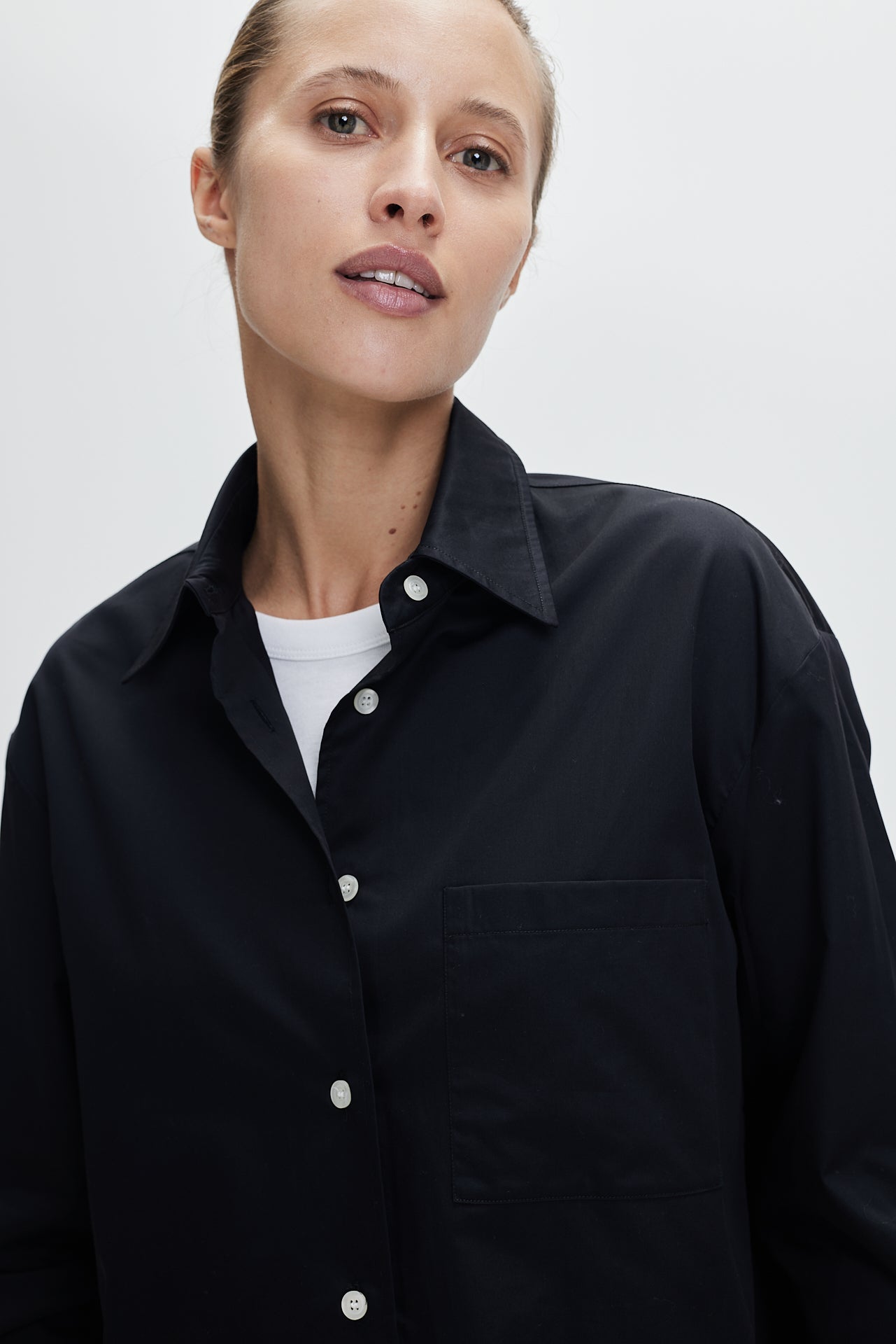 Cotton Oversized Blouse Black