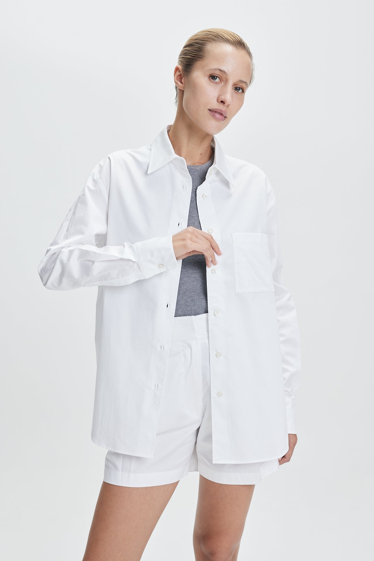 Cotton Oversized Blouse White