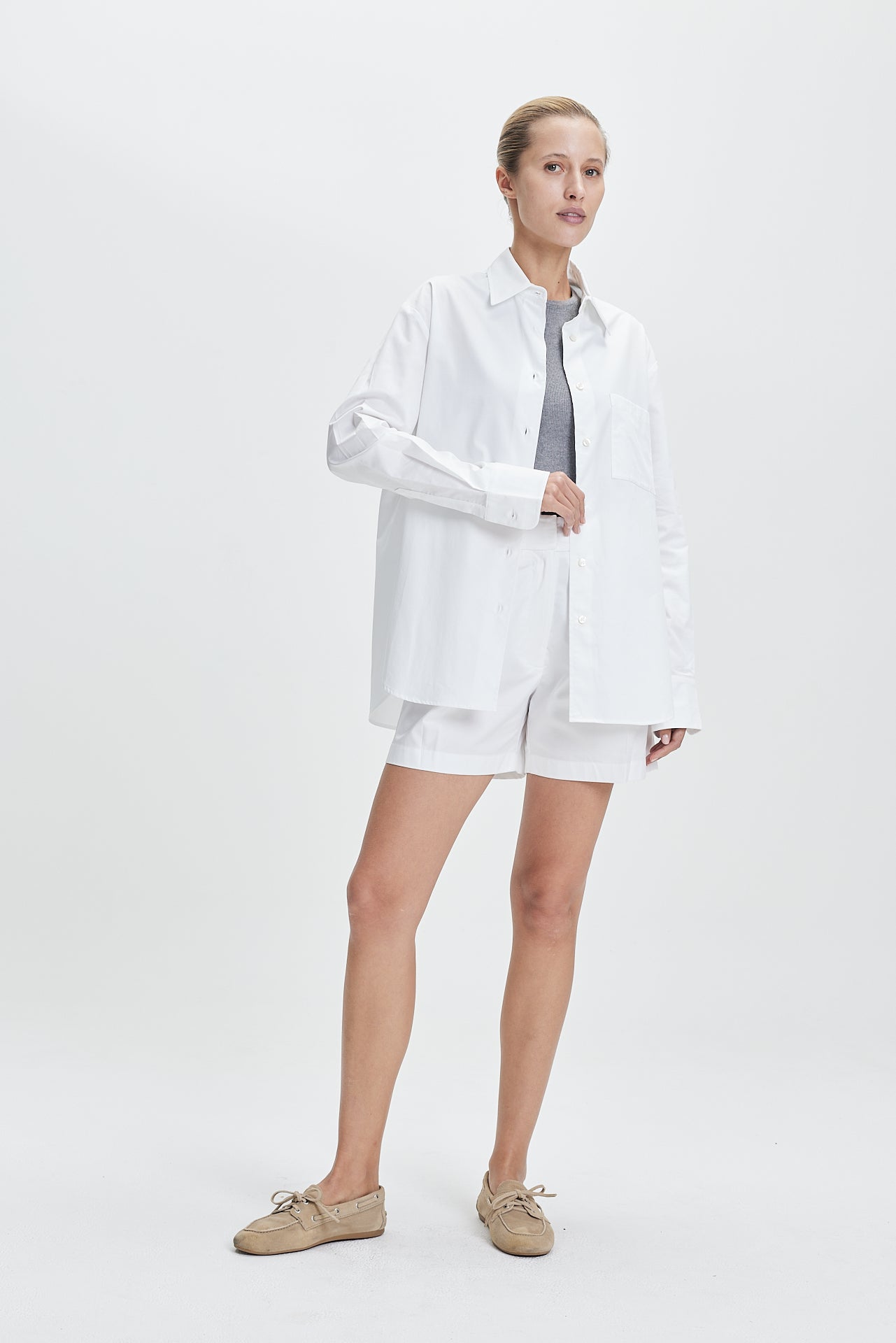 Cotton Oversized Blouse White