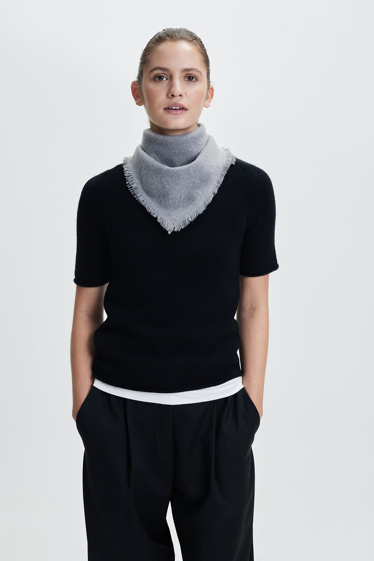 Cashmere Bandana Plain 50 Grey
