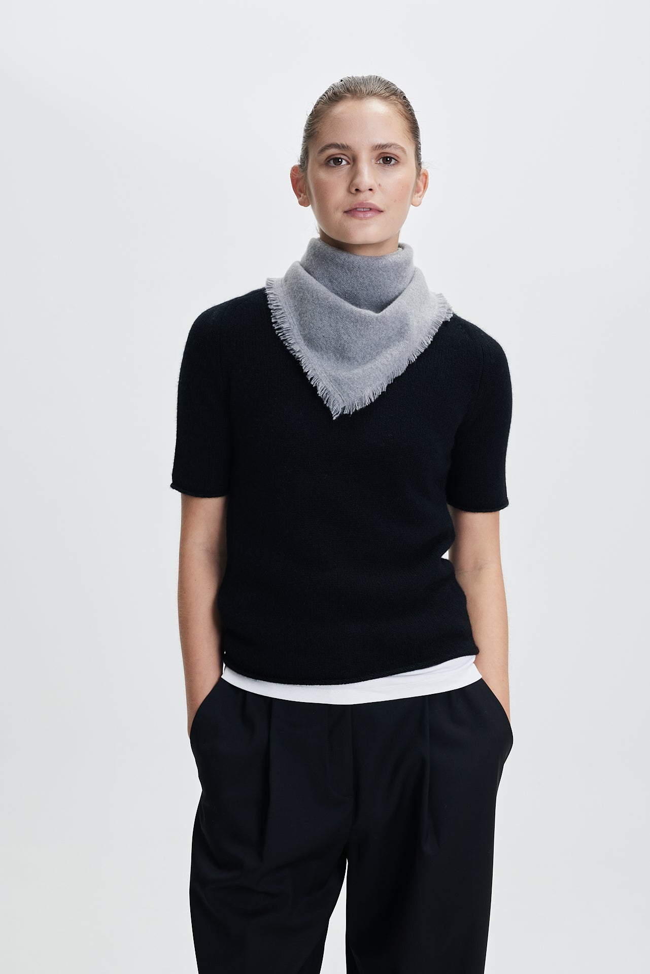 Cashmere Bandana Plain 50 Grey