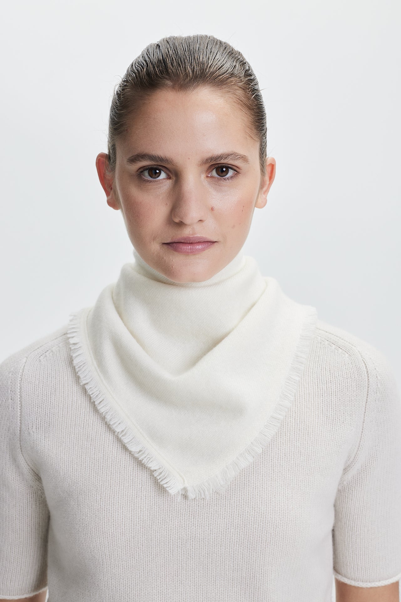 Cashmere Bandana Plain 50 Off-White