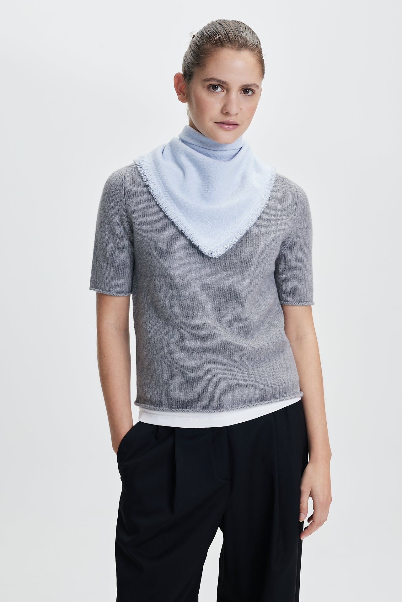 Cashmere Bandana Plain 50 Powder Blue