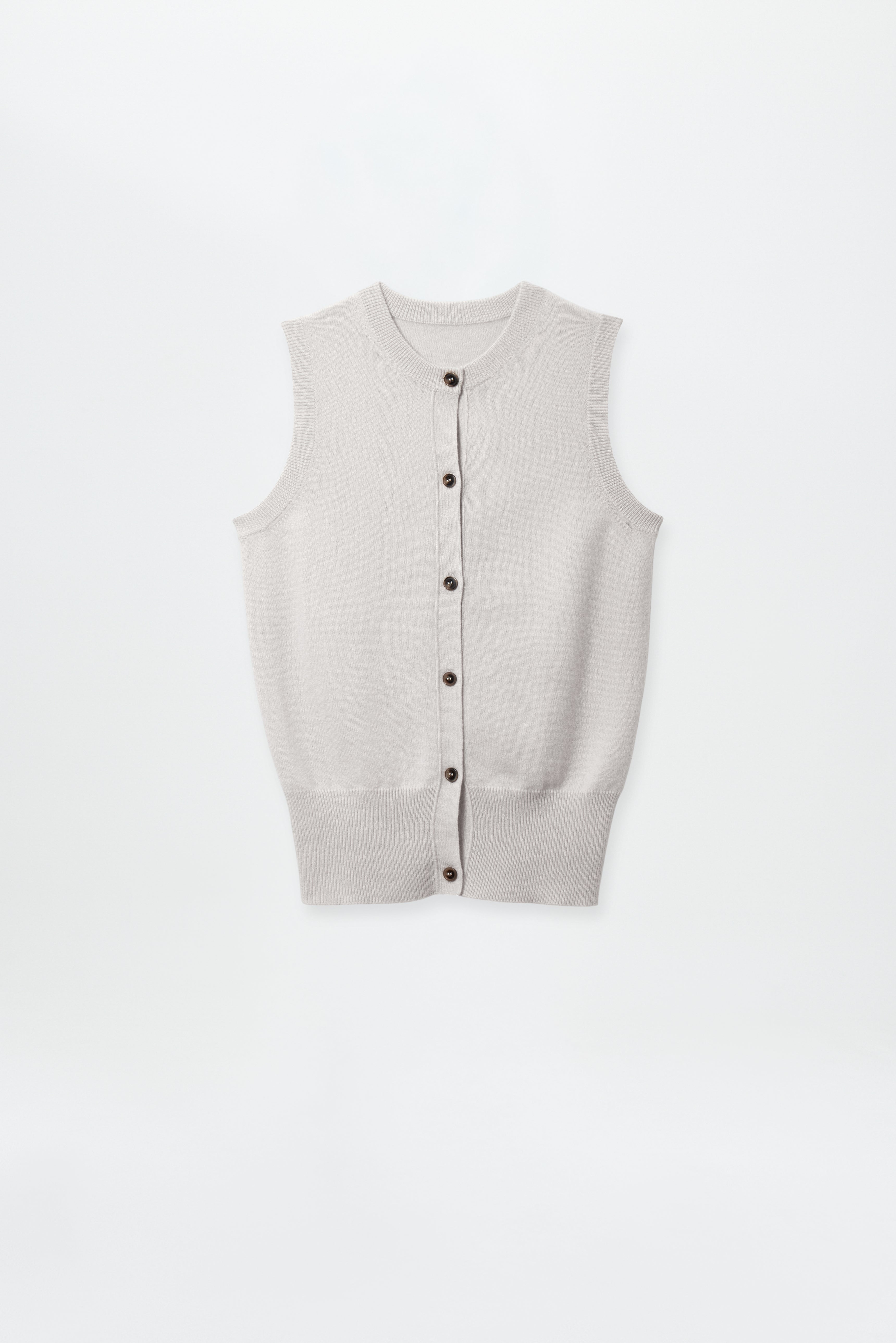 Fine Cashmere Cardigan Vest Vanilla