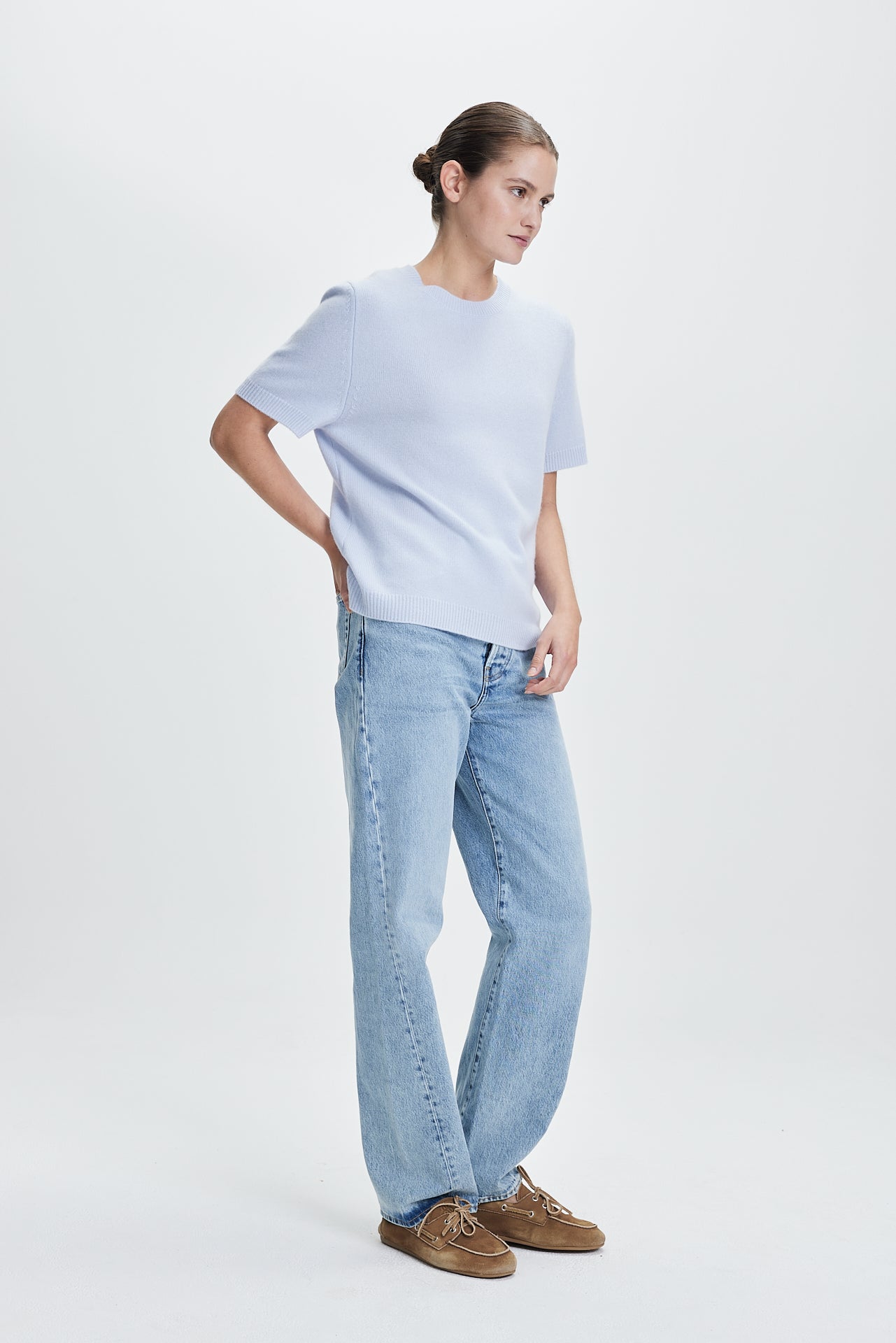 Fine Oversized T-Shirt Powder Blue