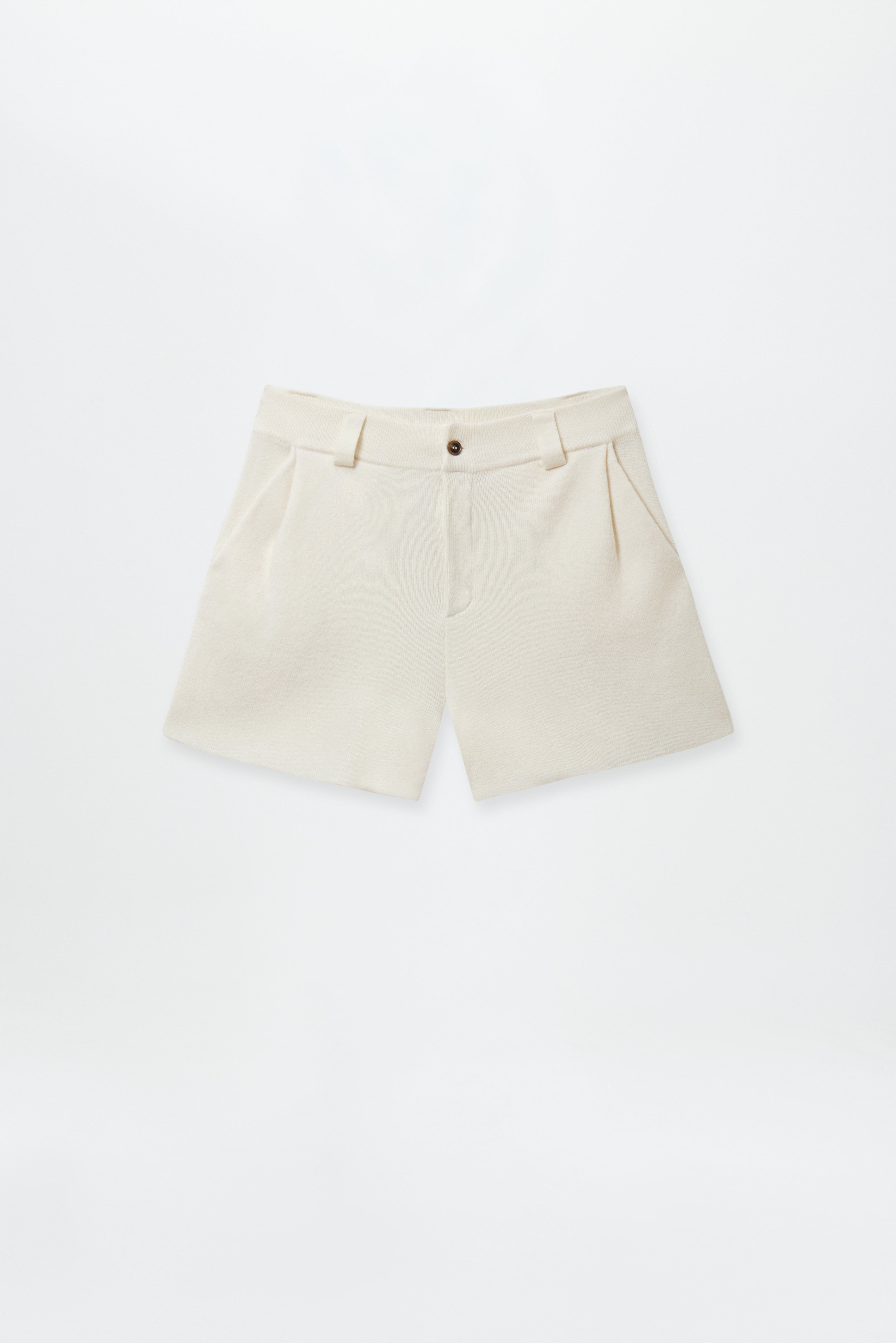 Fine Pleat Shorts Off-White