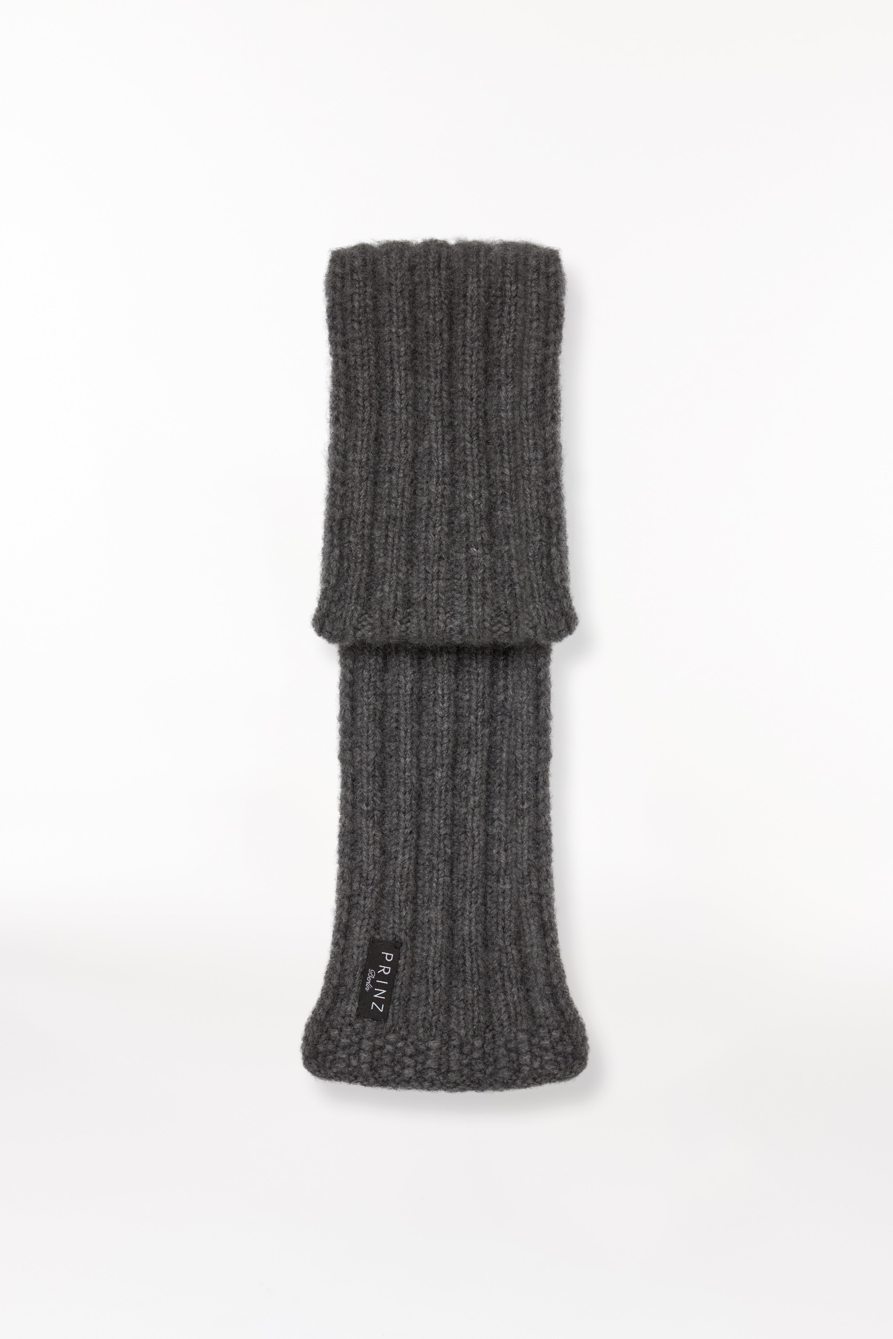 Cashmere Short Scarf Hand Knit Grey