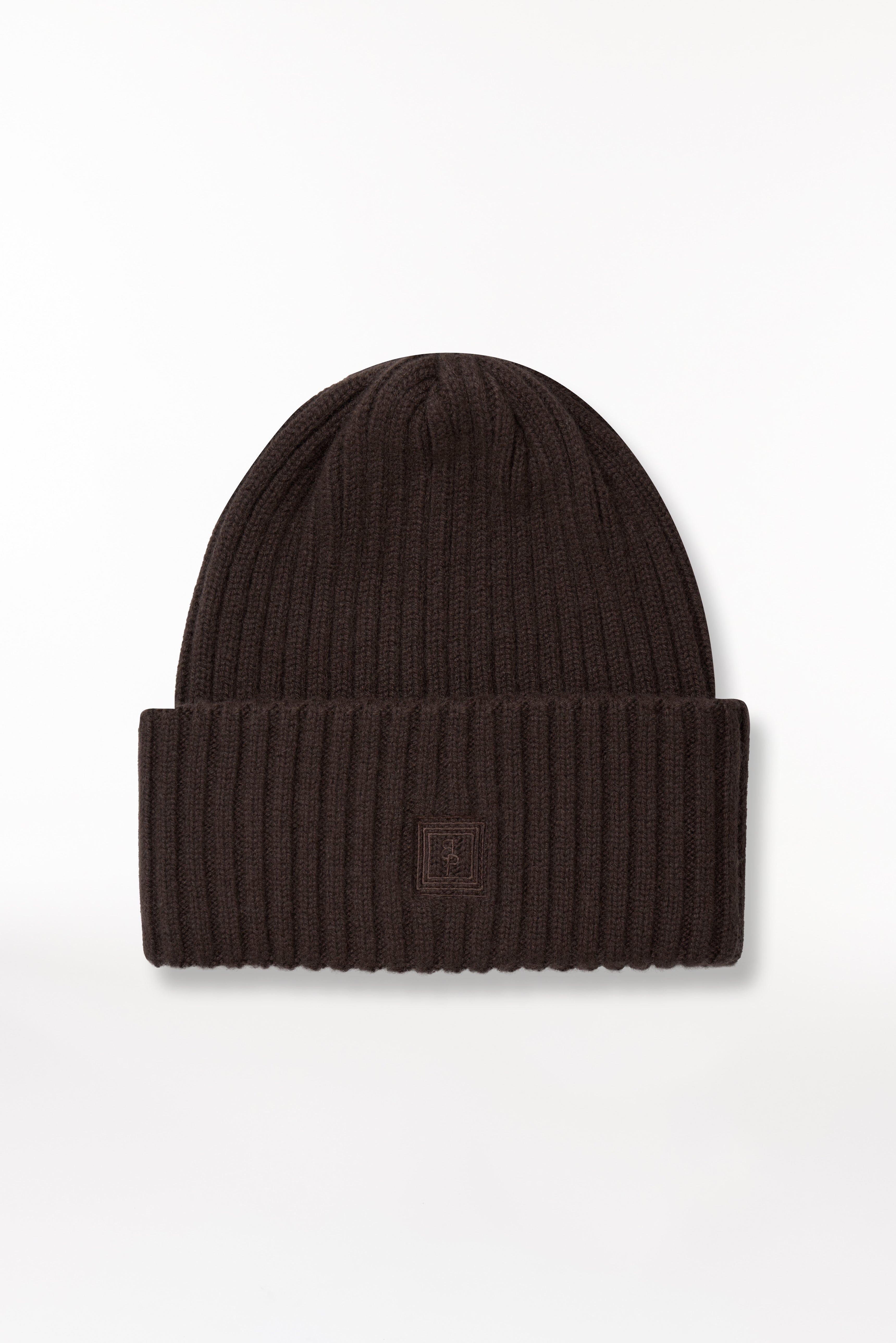 Cashmere Beanie Rib Knit Chocolate