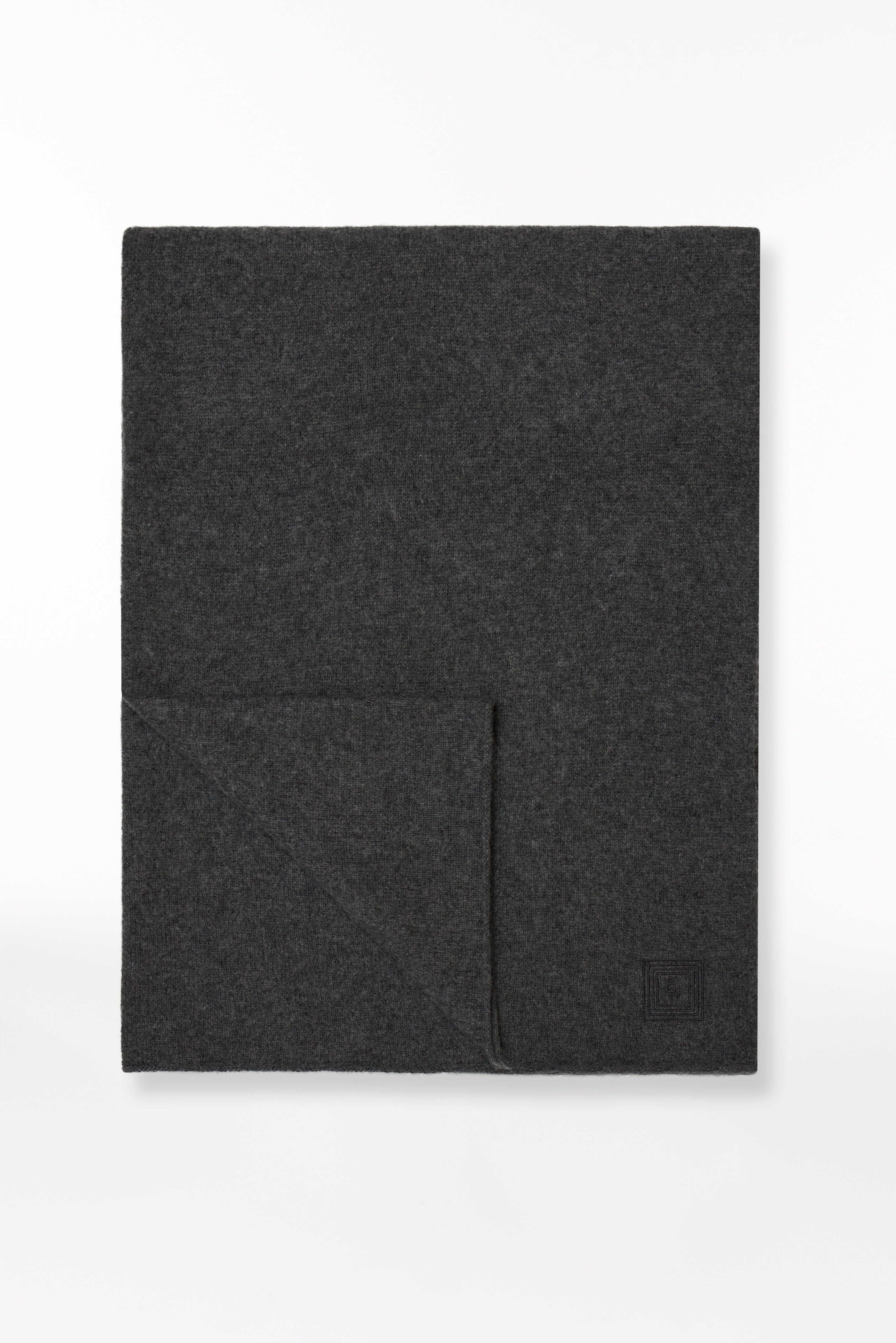 Cashmere Scarf Fine Knit Graphite
