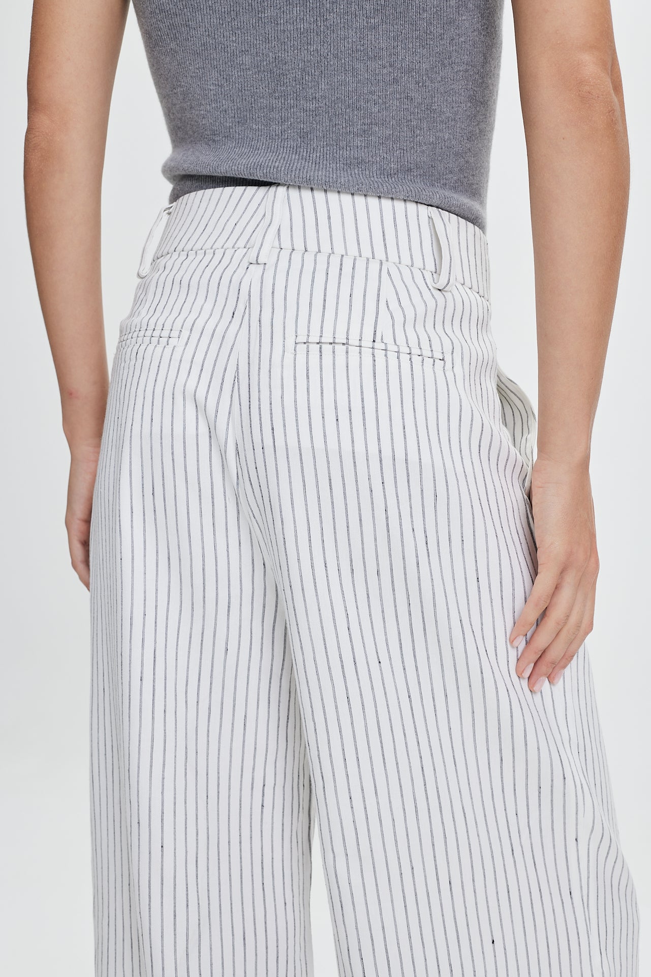Linen Pleat Trousers Off-White Stripes