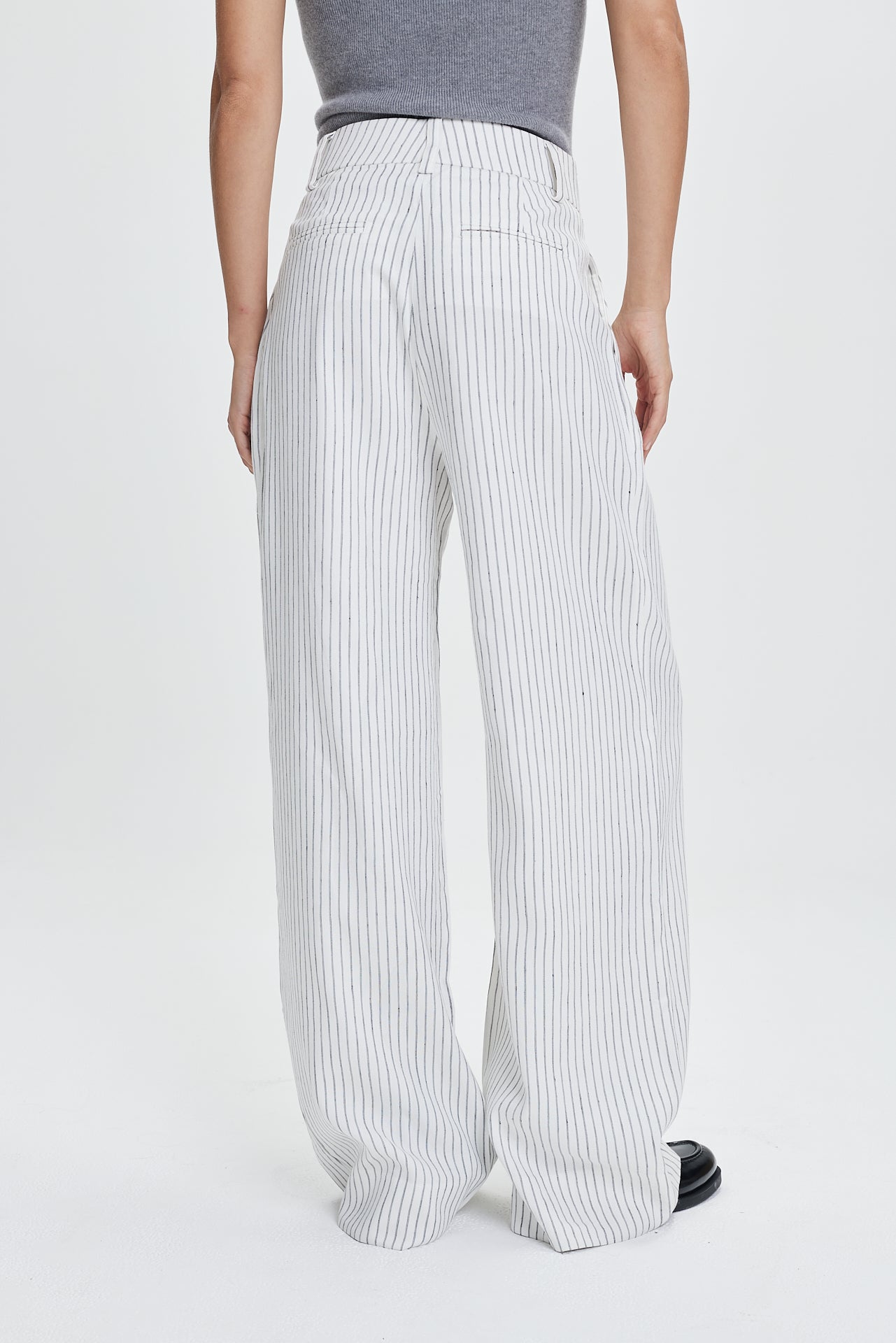 Linen Pleat Trousers Off-White Stripes