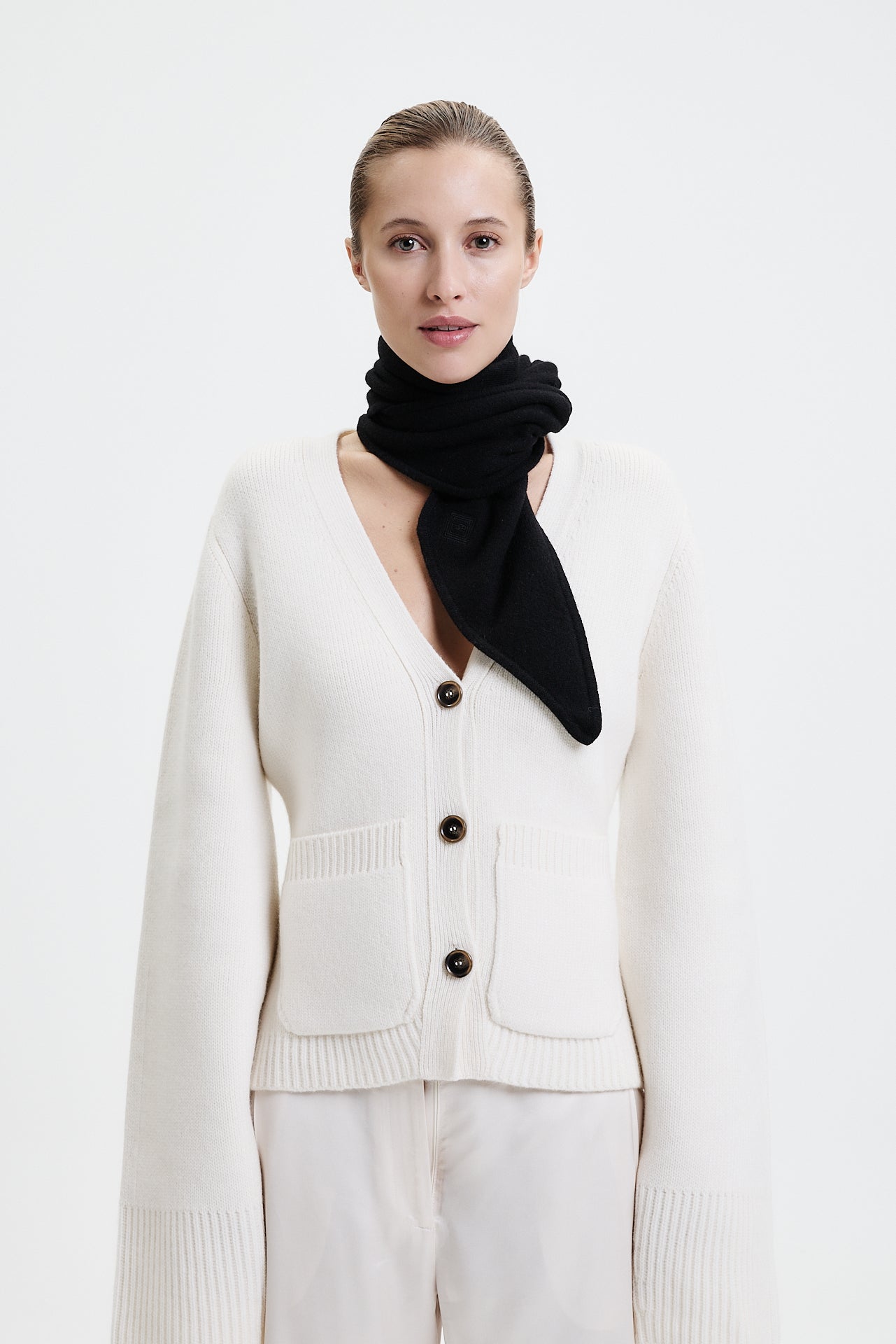 Cashmere Bandeau Fine Knit Black