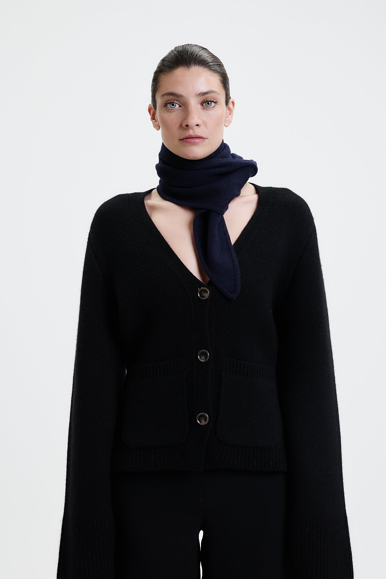 Kaschmir Bandeau Fine Knit Dark Blue