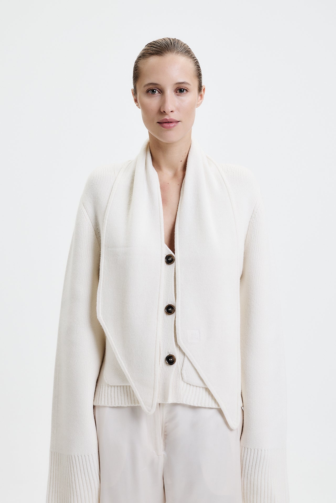 Cashmere Fine Bandeau Off-White